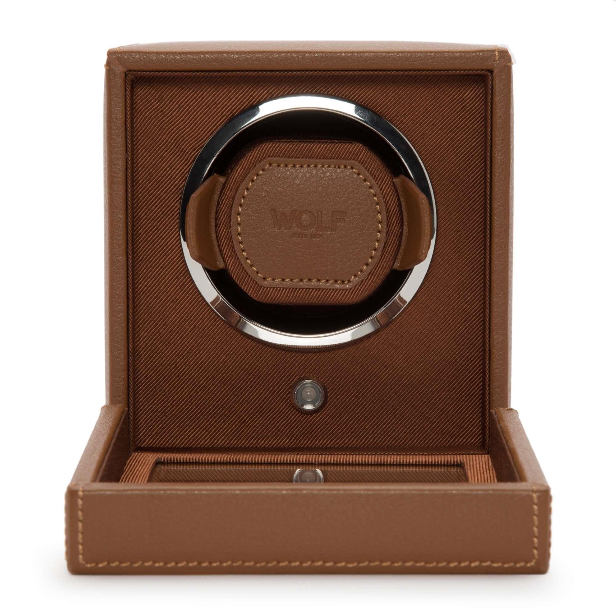 WOLF Cub Cognac Single Watch Winder in Vegan Leather 461127