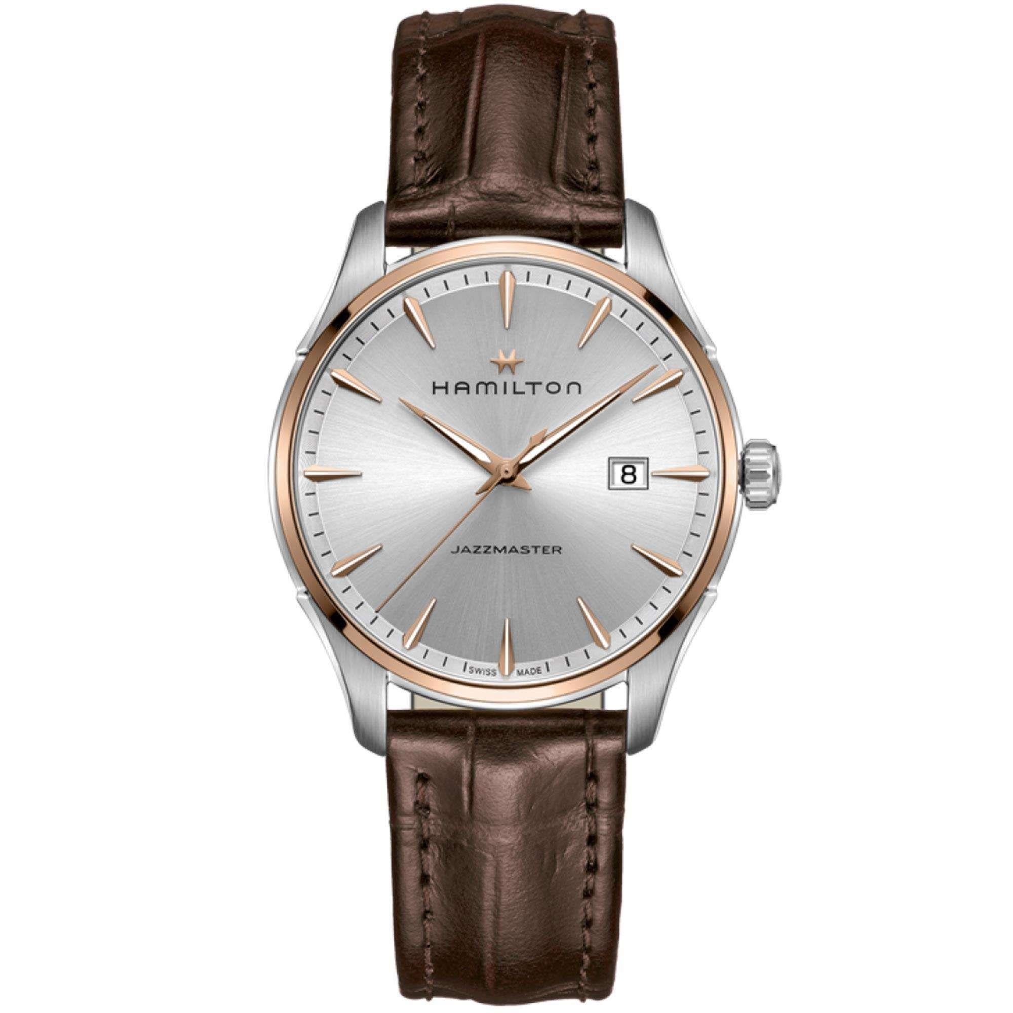 Hamilton Jazzmaster 40mm Silver Dial Leather Mens Quartz Watch H32441551
