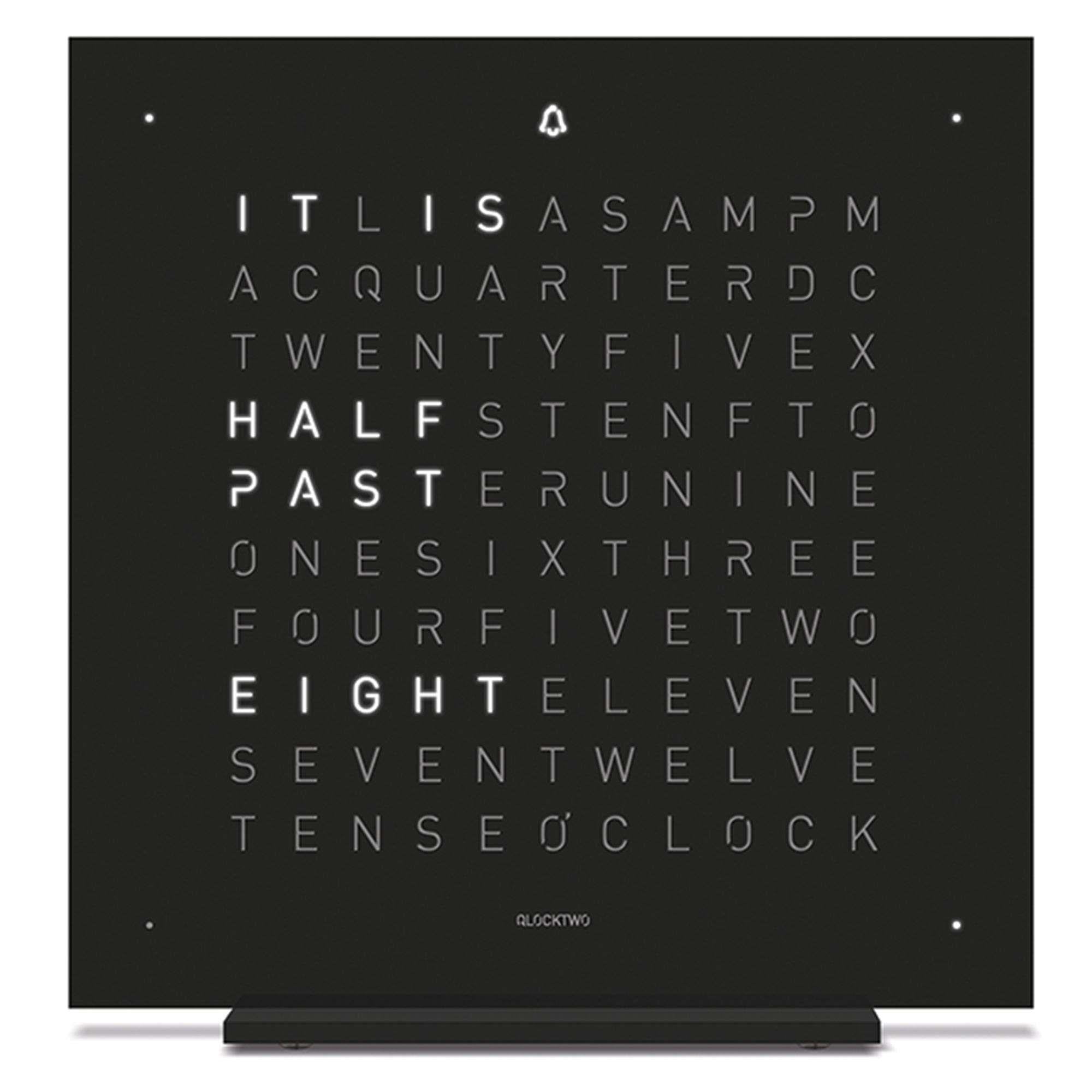 QLOCKTWO Touch Tischuhr Tiefschwarzes Gehäuse T4BLENSSBL