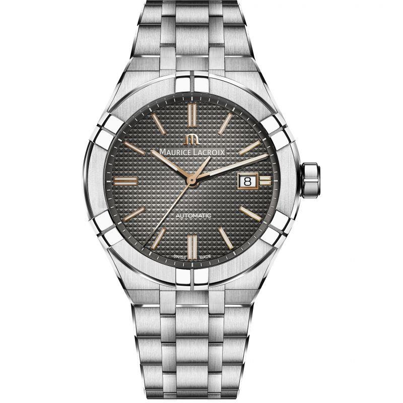 Maurice Lacroix Aikon Auto Black Dial Silver Steel Men's Watch AI6008-SS002-331-1
