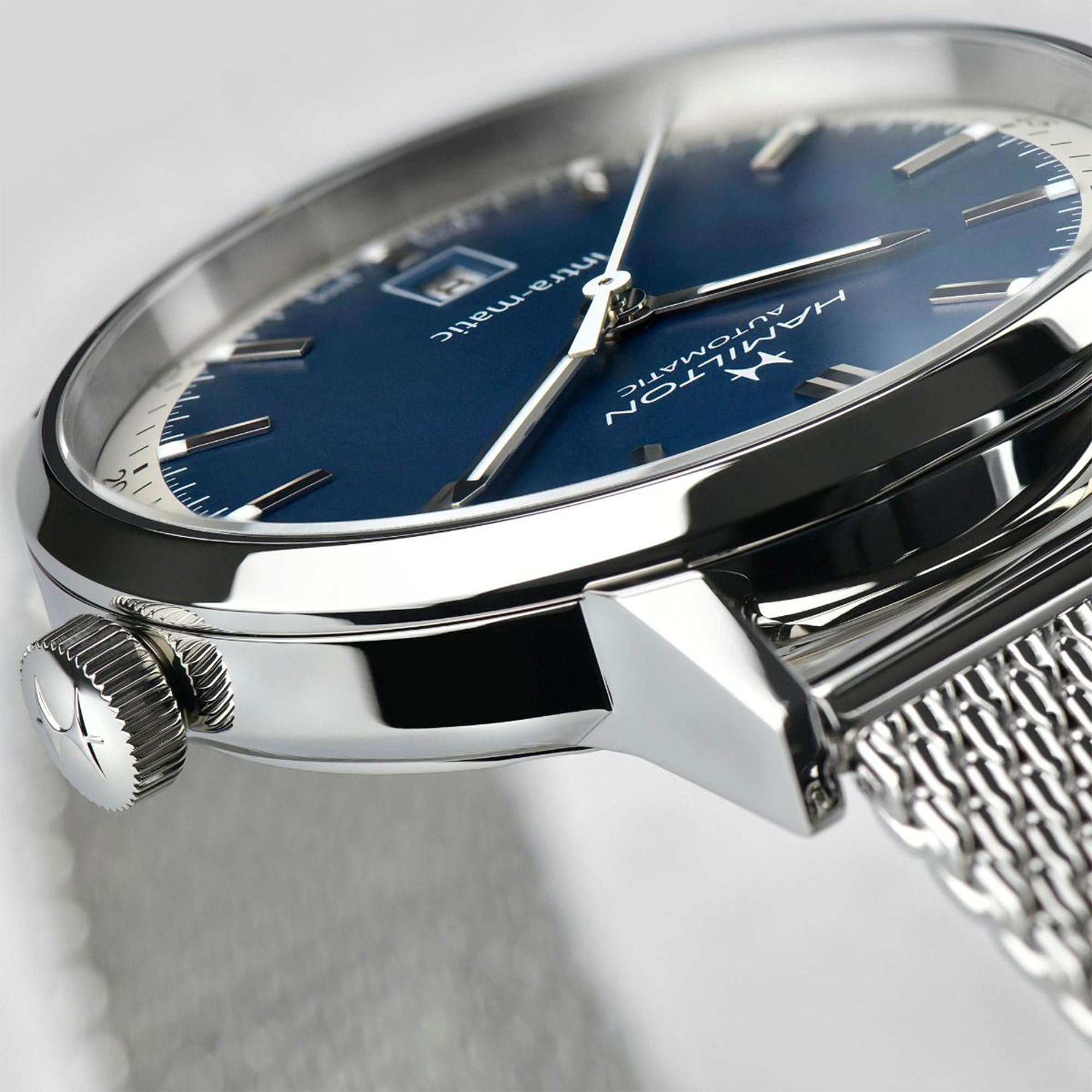 Hamilton American Classic 40mm Blaues Zifferblatt Stahl Herren Automatik Uhr H38425140