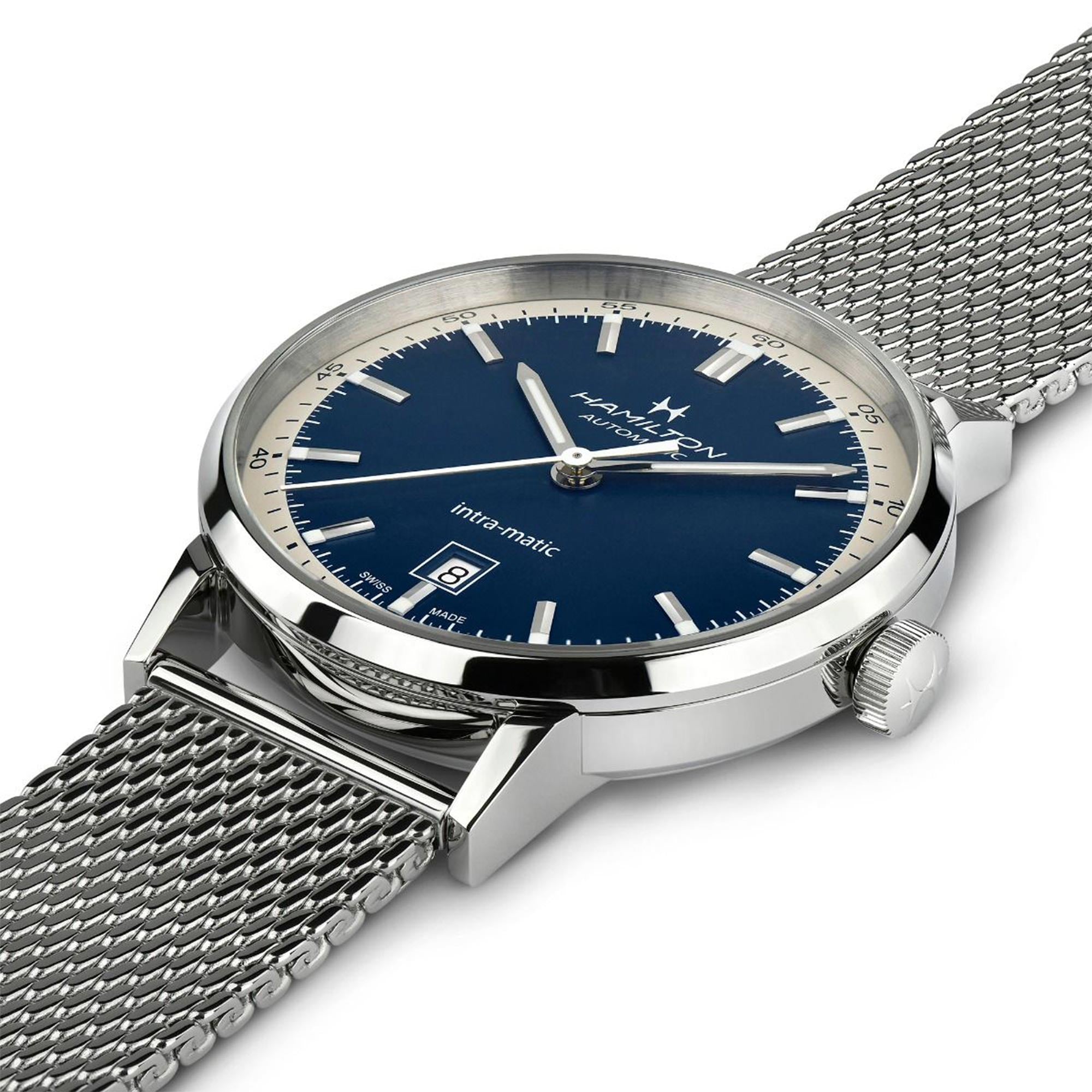 Hamilton American Classic 40mm Blaues Zifferblatt Stahl Herren Automatik Uhr H38425140