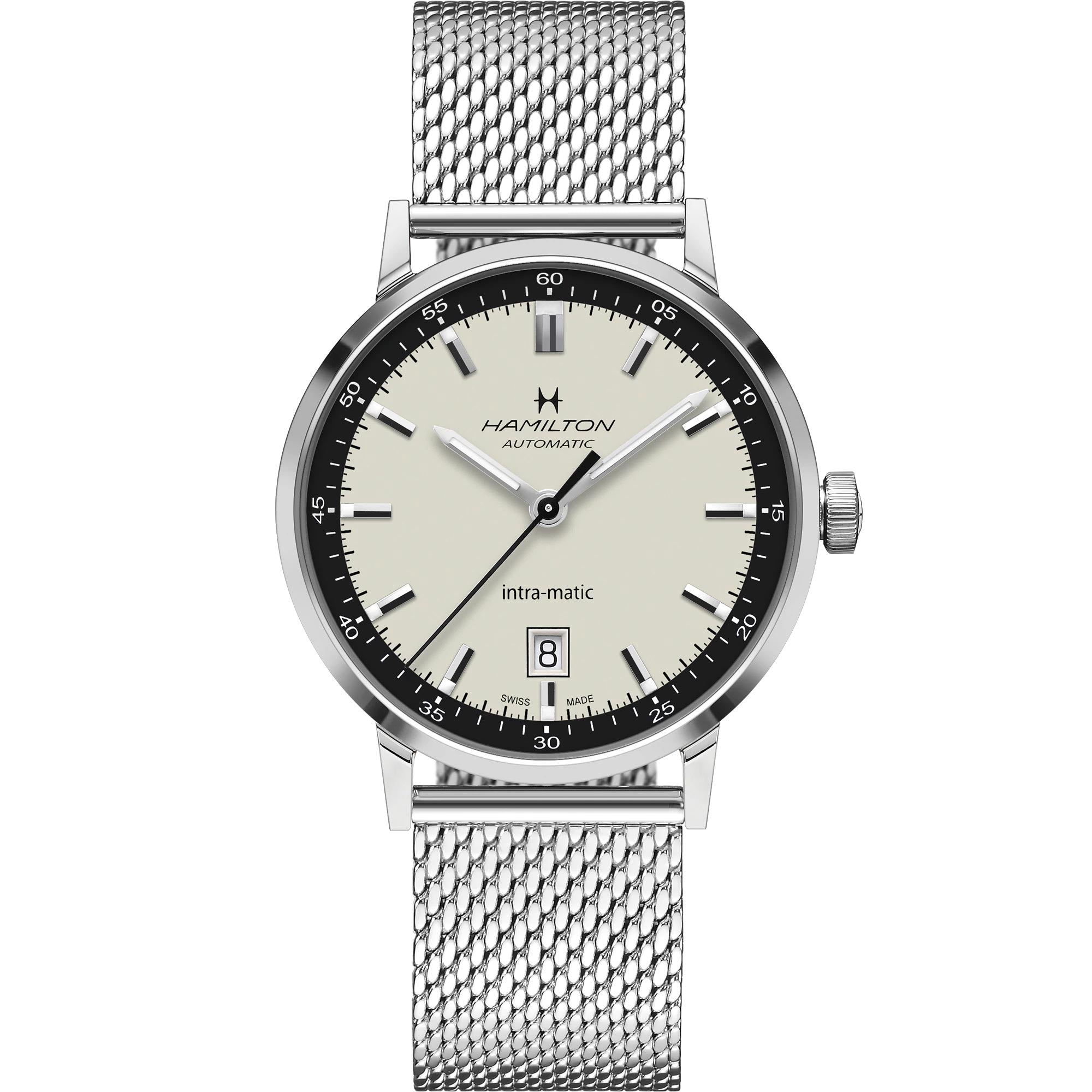 Hamilton American Classic 40mm Weißes Zifferblatt Stahl Herren Automatik Uhr H38425120