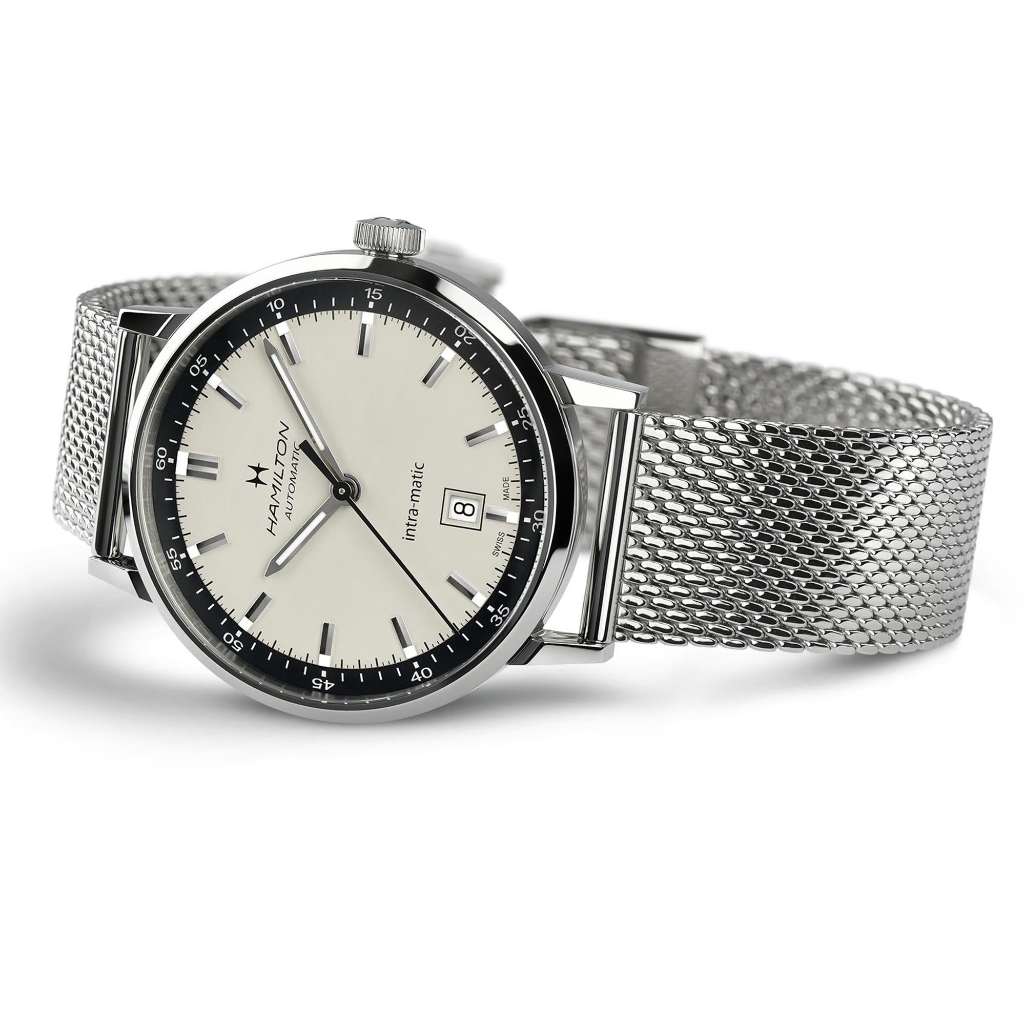 Hamilton American Classic 40mm Weißes Zifferblatt Stahl Herren Automatik Uhr H38425120