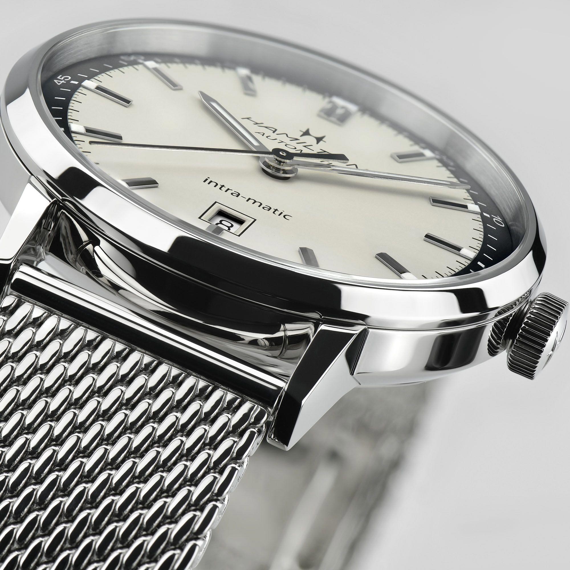 Hamilton American Classic 40mm Weißes Zifferblatt Stahl Herren Automatik Uhr H38425120