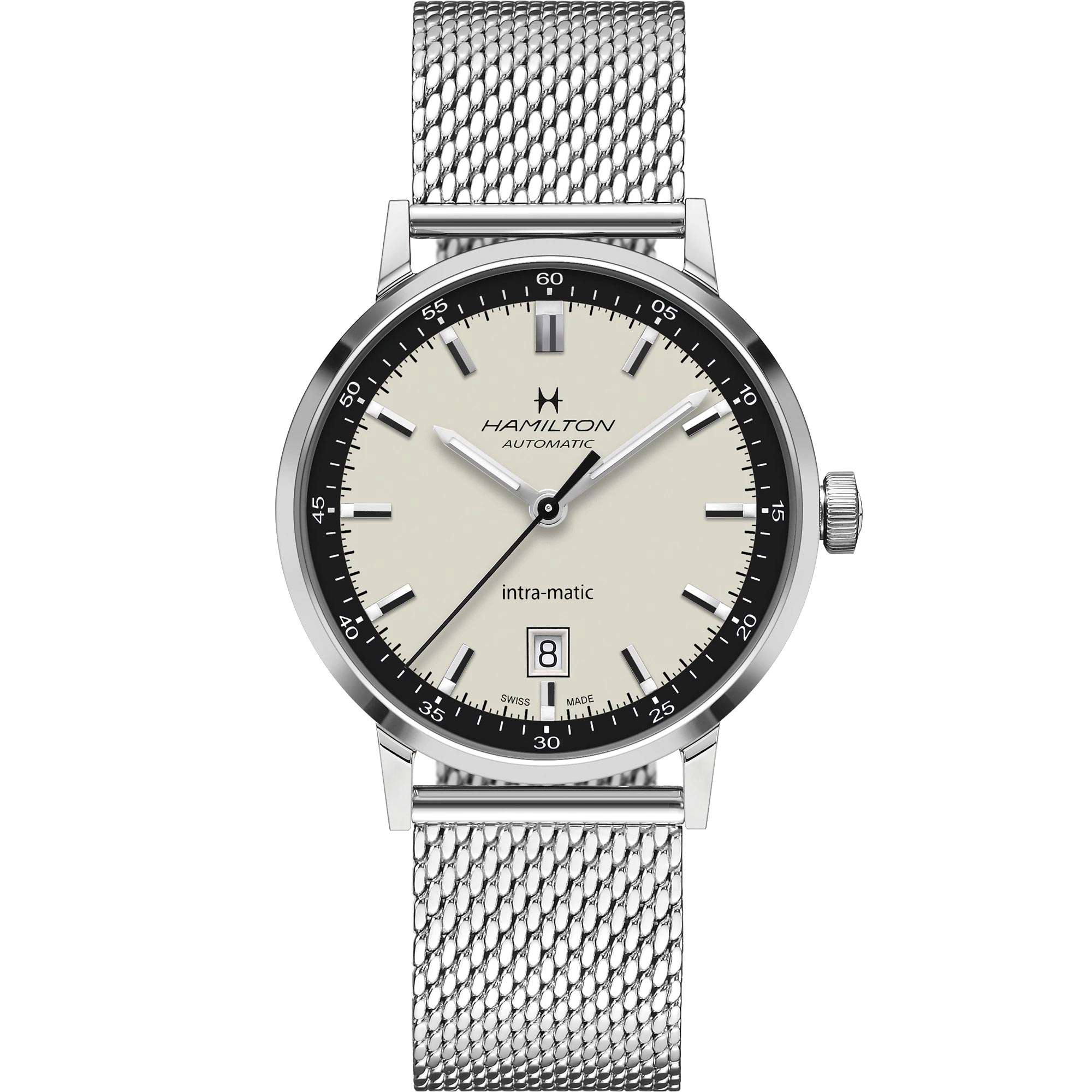 Hamilton American Classic 40mm Weißes Zifferblatt Stahl Herren Automatik Uhr H38425120