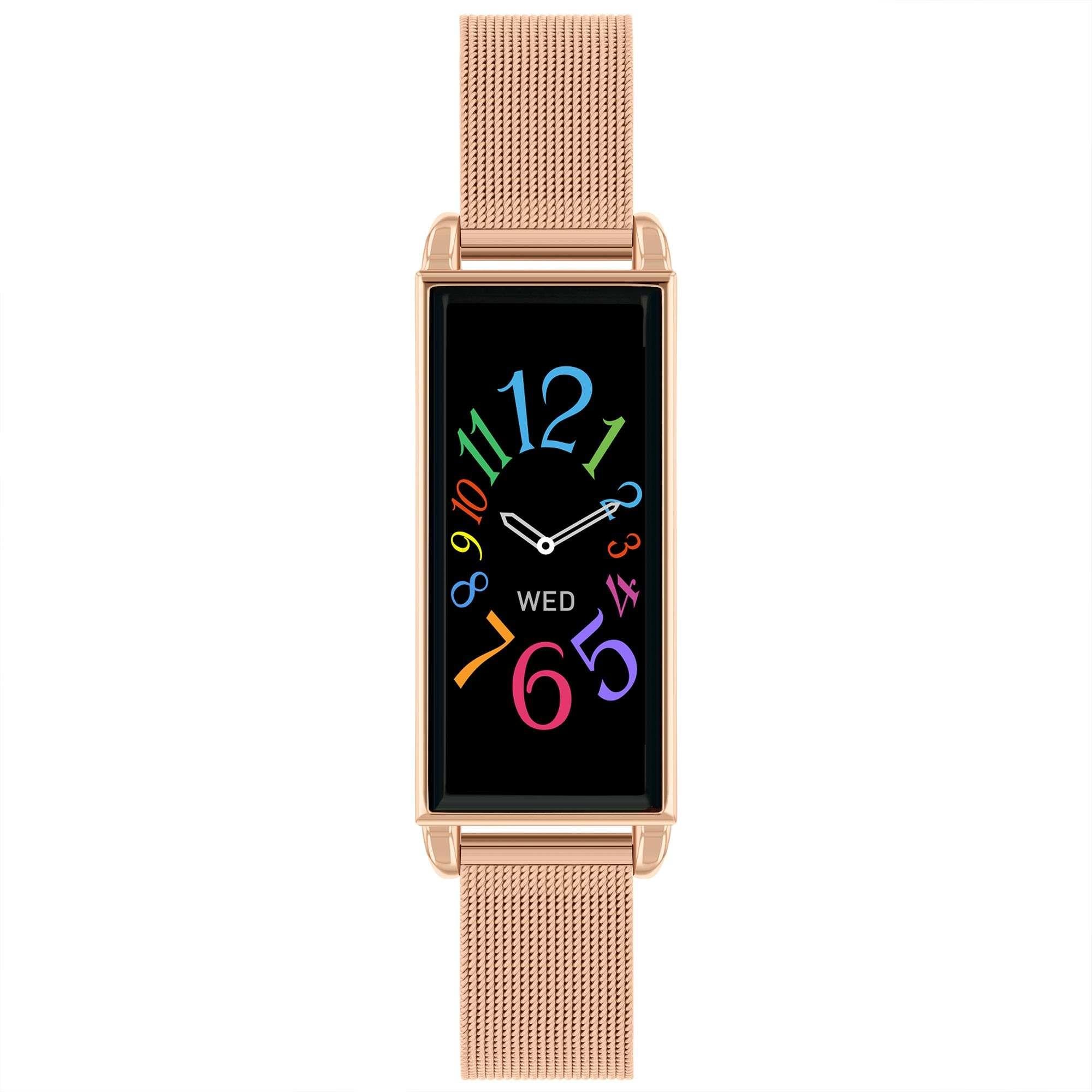 Reflex Active Digital Quartz Black Dial Rose Gold PVD Milanese Bracelet Ladies Smartwatch RA02-4040
