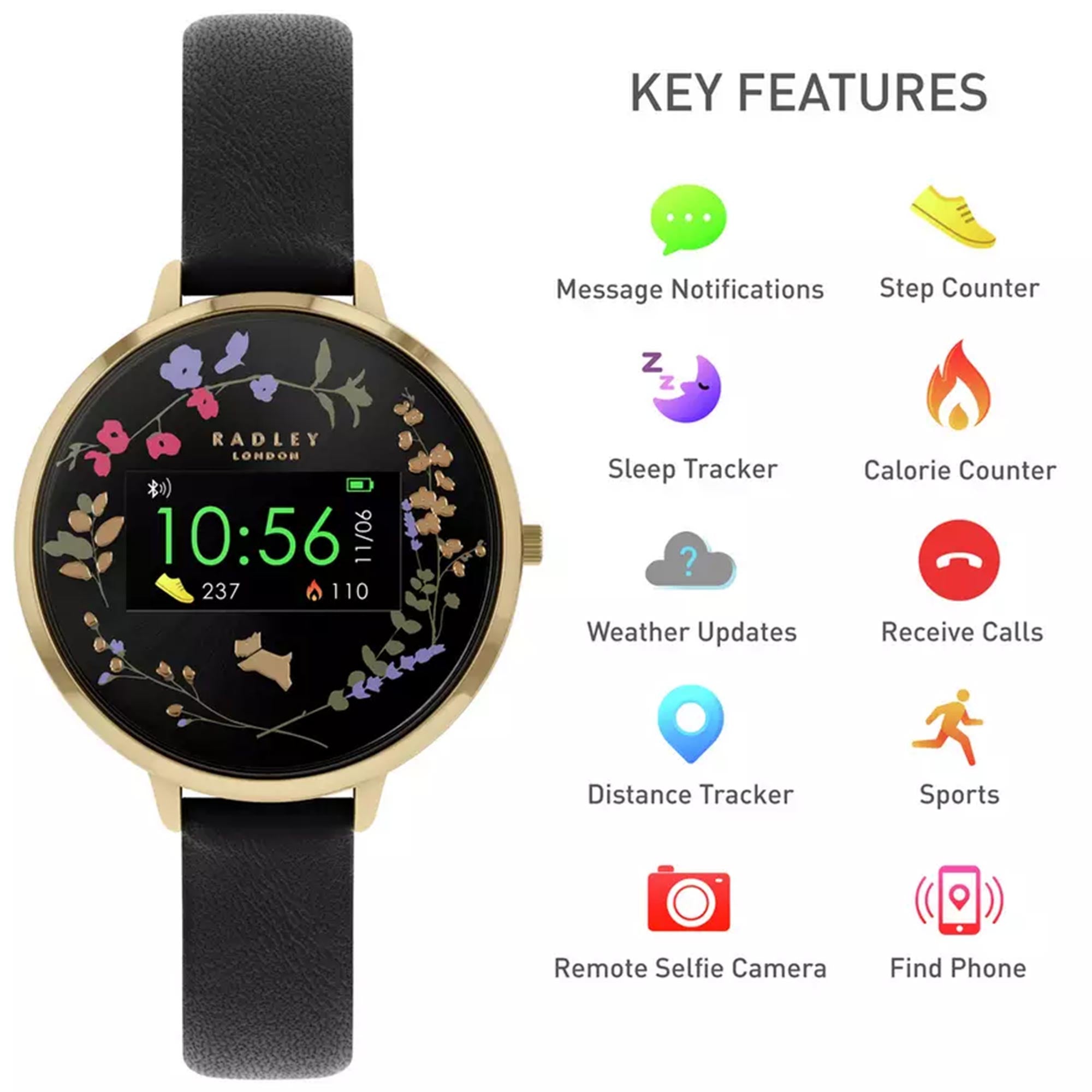 Radley Serie 03 Quarz Digital Lederarmband Damen Smartwatch RYS03-2010