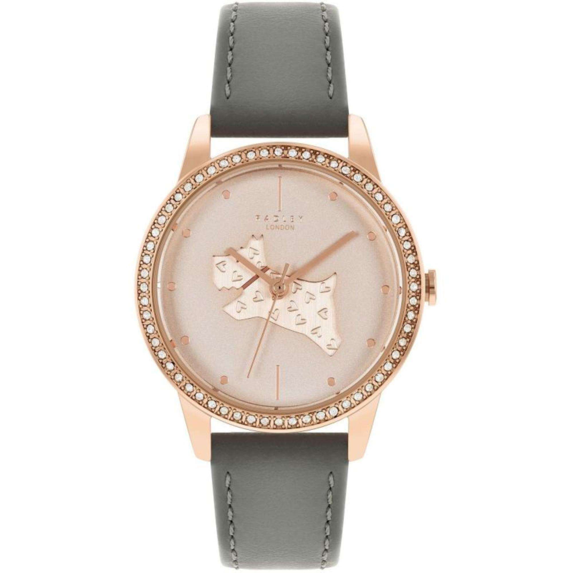 Radley Quarz Roségold Zifferblatt Graues Lederarmband Damen Uhr RY21182