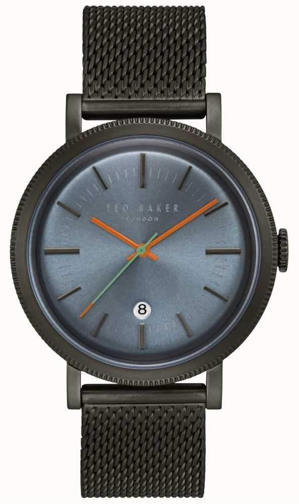 Ted Baker Connor Blaues Zifferblatt Schwarzes Mesh Armband Herren Uhr TE15062008
