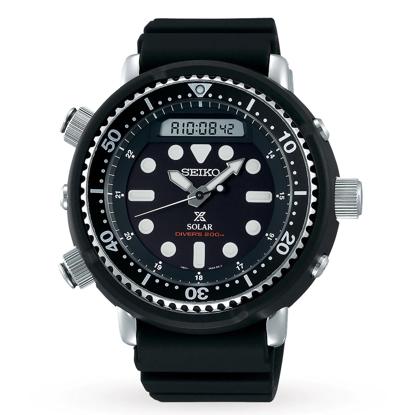 Seiko Prospex 'Arnie' Predator Solar 'Tuna' Black Dial Men's Watch SNJ025P1