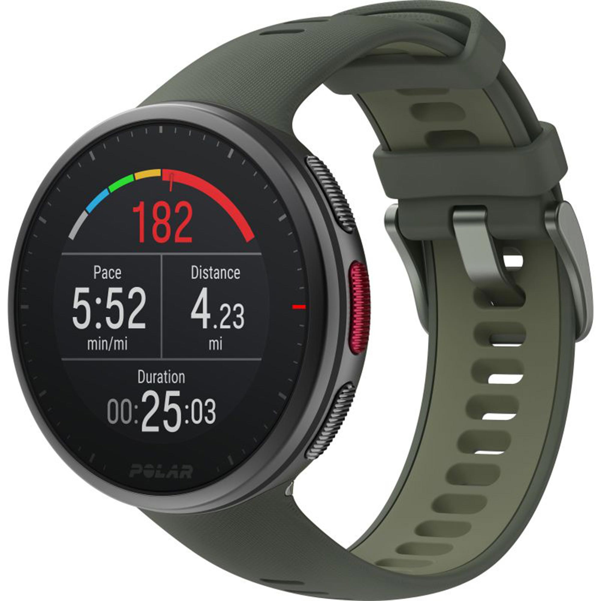 Polar Vantage V2 Quarz Digital Zifferblatt Grünes Gummiarmband Smartwatch 90083653
