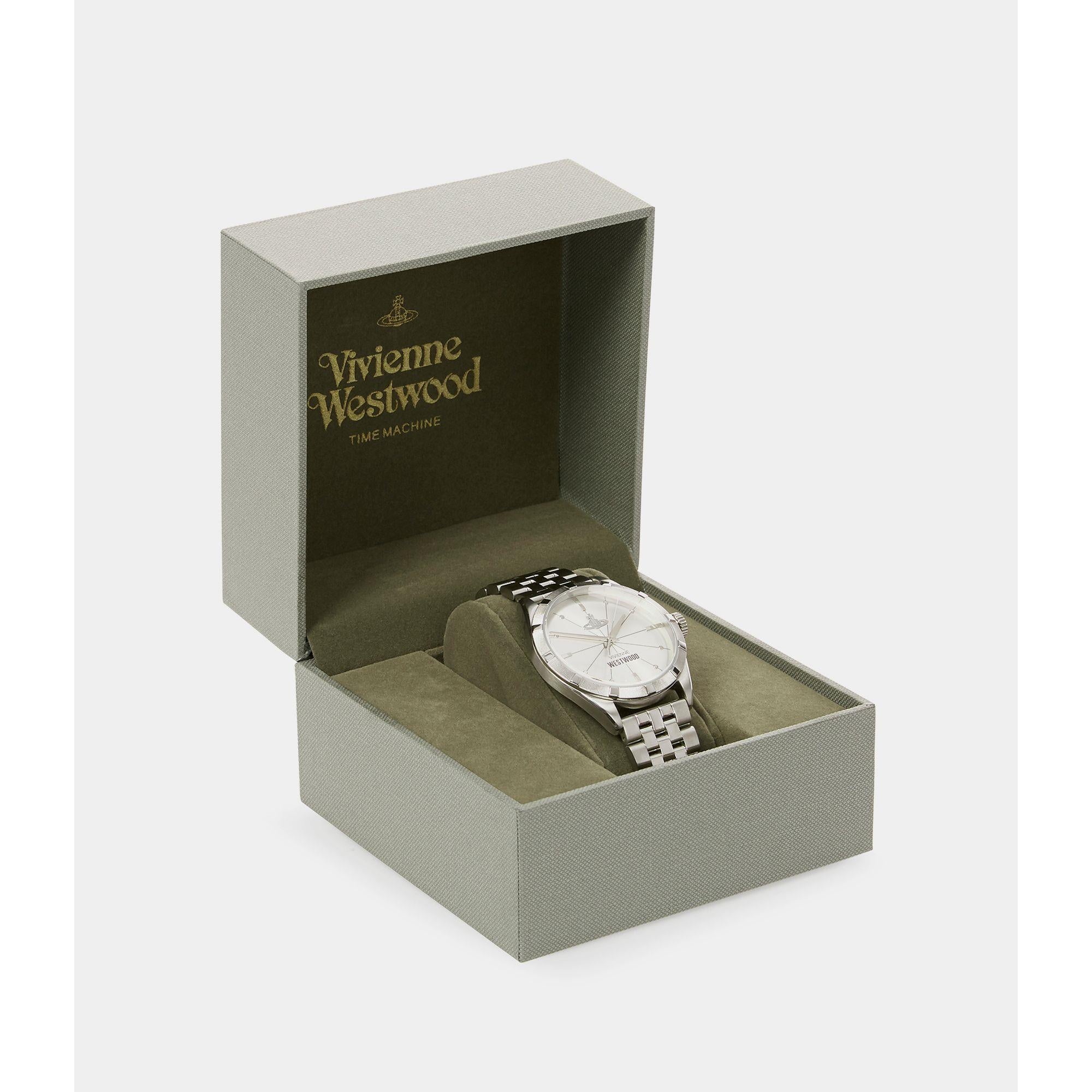 Vivienne Westwood Conduit Quarz Silbernes Zifferblatt Edelstahl Herrenuhr VV192SLSL