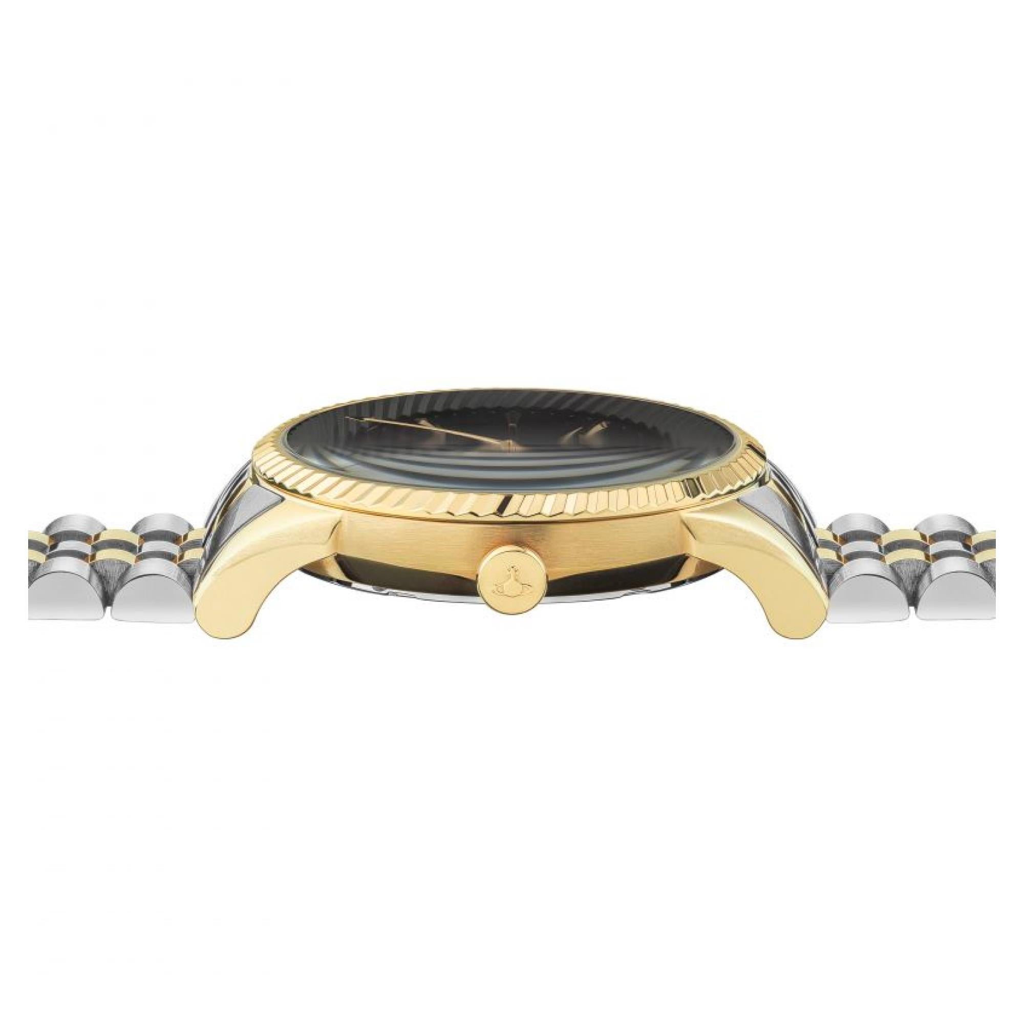 Vivienne Westwood Seymour Quarz Schwarzes Zifferblatt Zweifarbiges Silber-Gold Edelstahl Damenuhr VV240BKGS