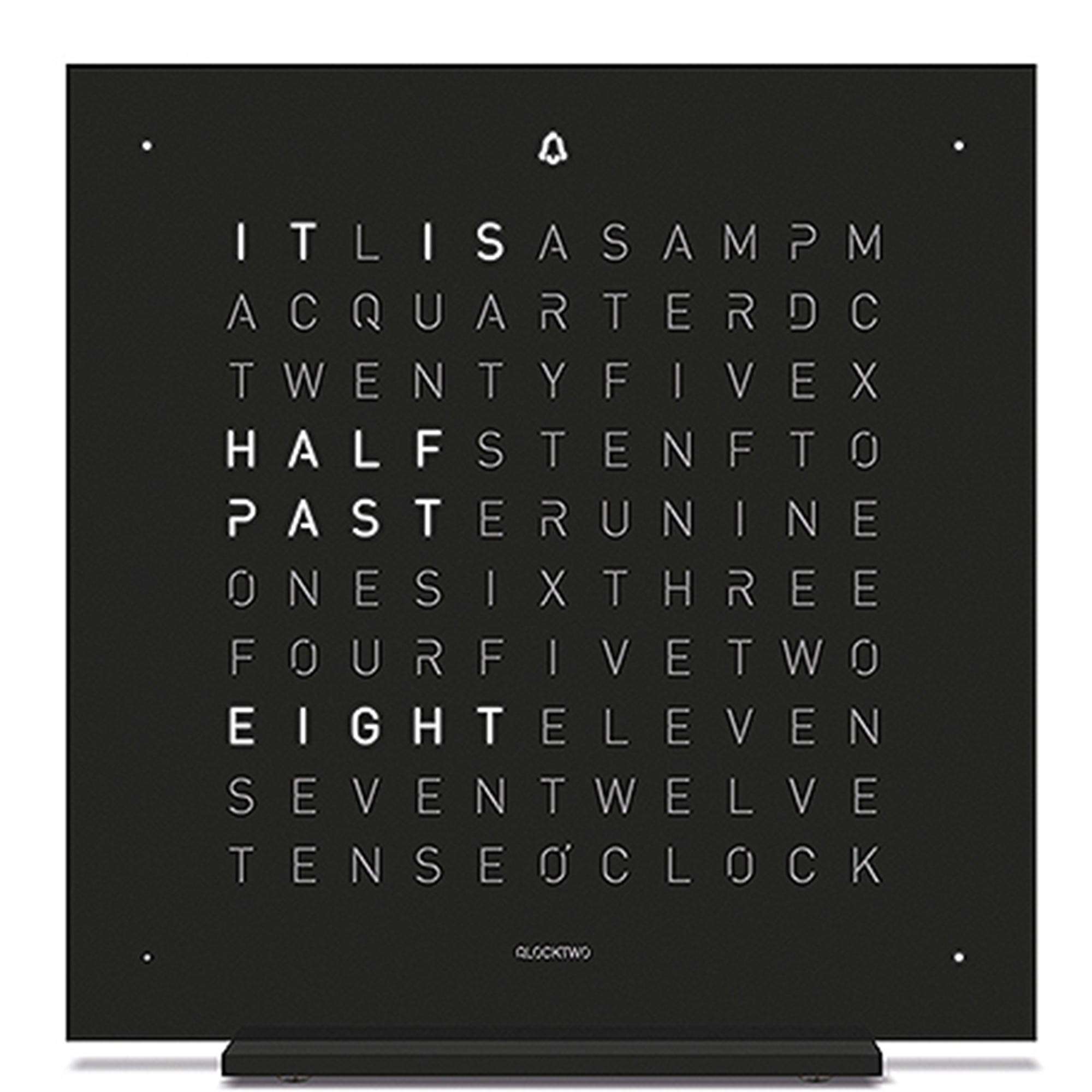 QLOCKTWO TOUCH METAL TISCHUHR TIEF SCHWARZ FTENSSBL