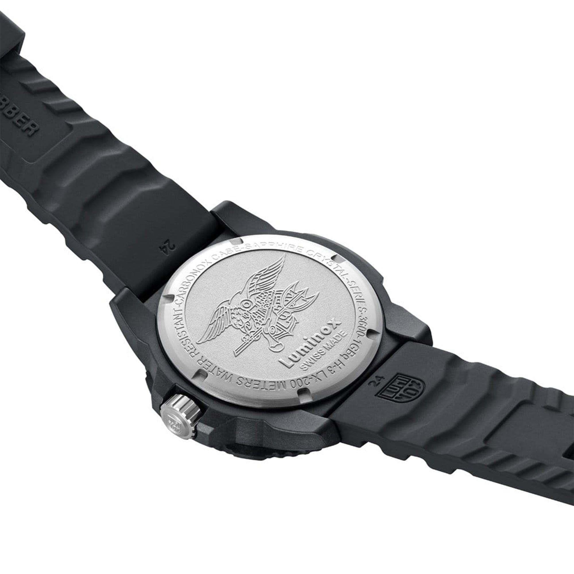 Luminox Navy SEAL 3600 Serie Quarz Schwarzes Zifferblatt Gummiarmband Herren Uhr XS.3615
