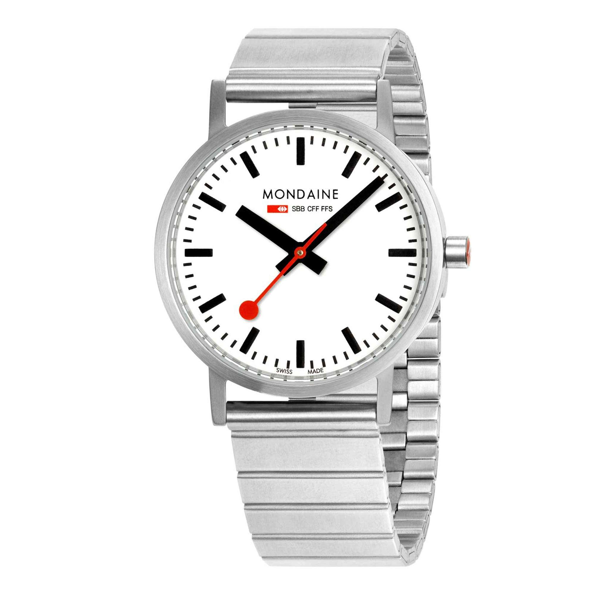 Mondaine Classic Quartz Weißes Zifferblatt Edelstahlarmband Damen Uhr A660.30314.16SBJ