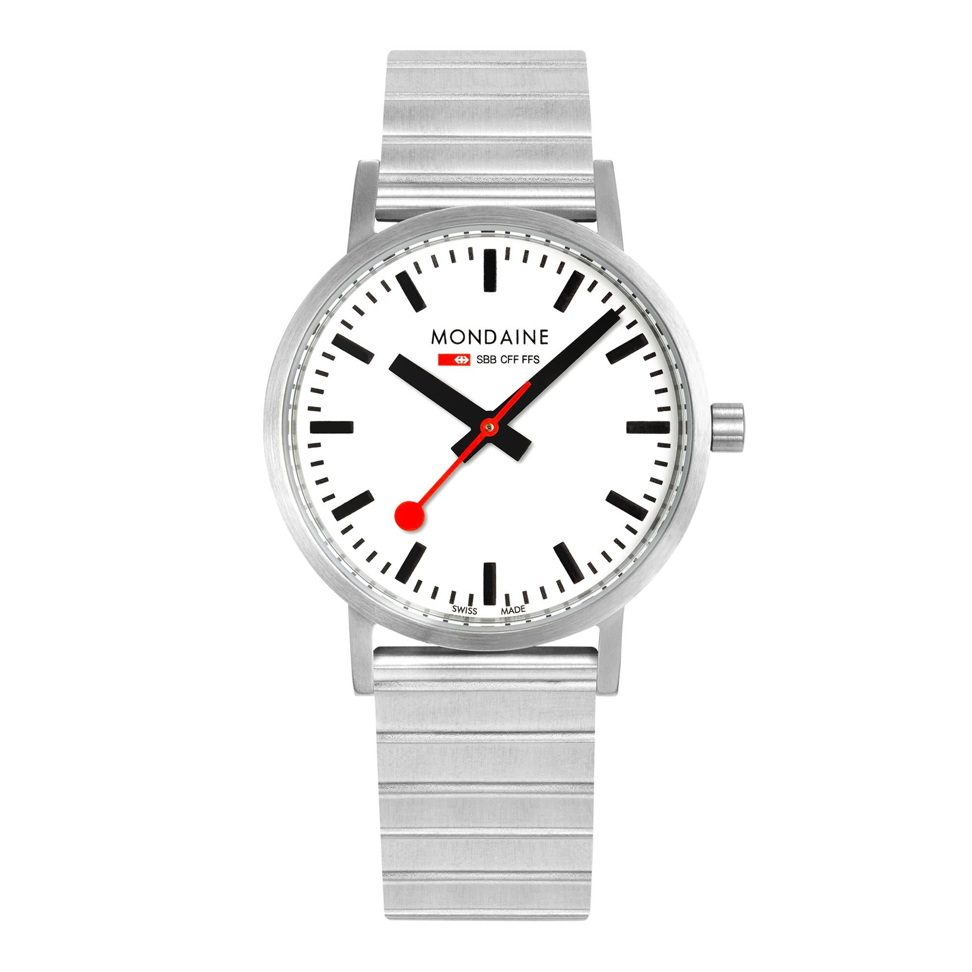 Mondaine Classic Quartz Weißes Zifferblatt Edelstahlarmband Herren Uhr A660.30360.16SBJ
