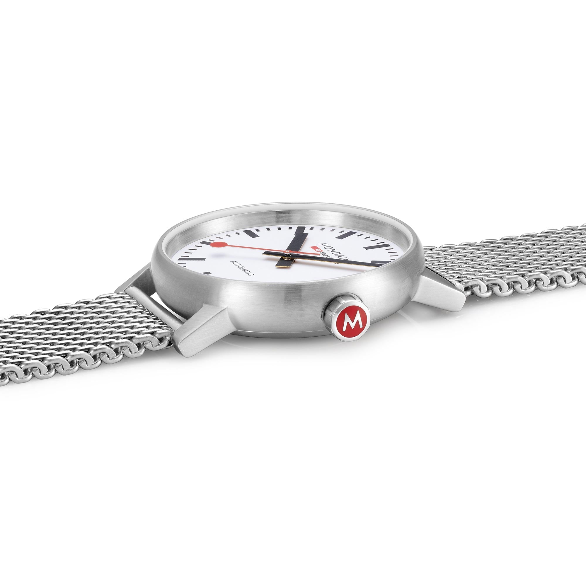 Mondaine Evo2 Automatik Weißes Zifferblatt Edelstahl Uhr MSE.40610.SM