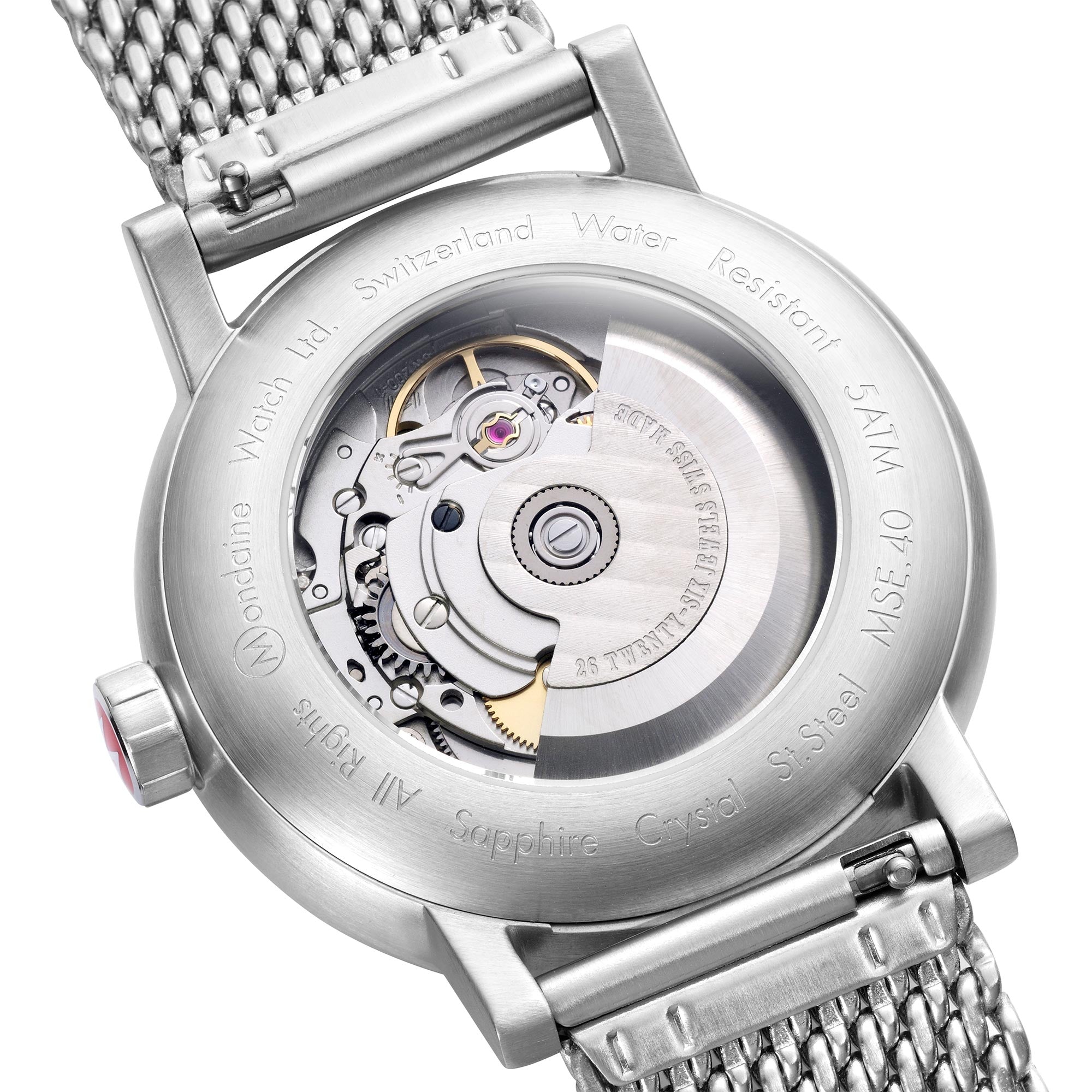 Mondaine Evo2 Automatik Weißes Zifferblatt Edelstahl Uhr MSE.40610.SM