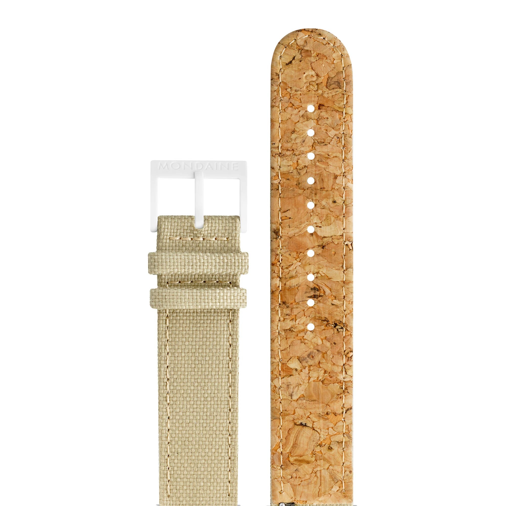 Mondaine Essence Quartz Weißes Zifferblatt Textilarmband Uhr MS1.41110.LS