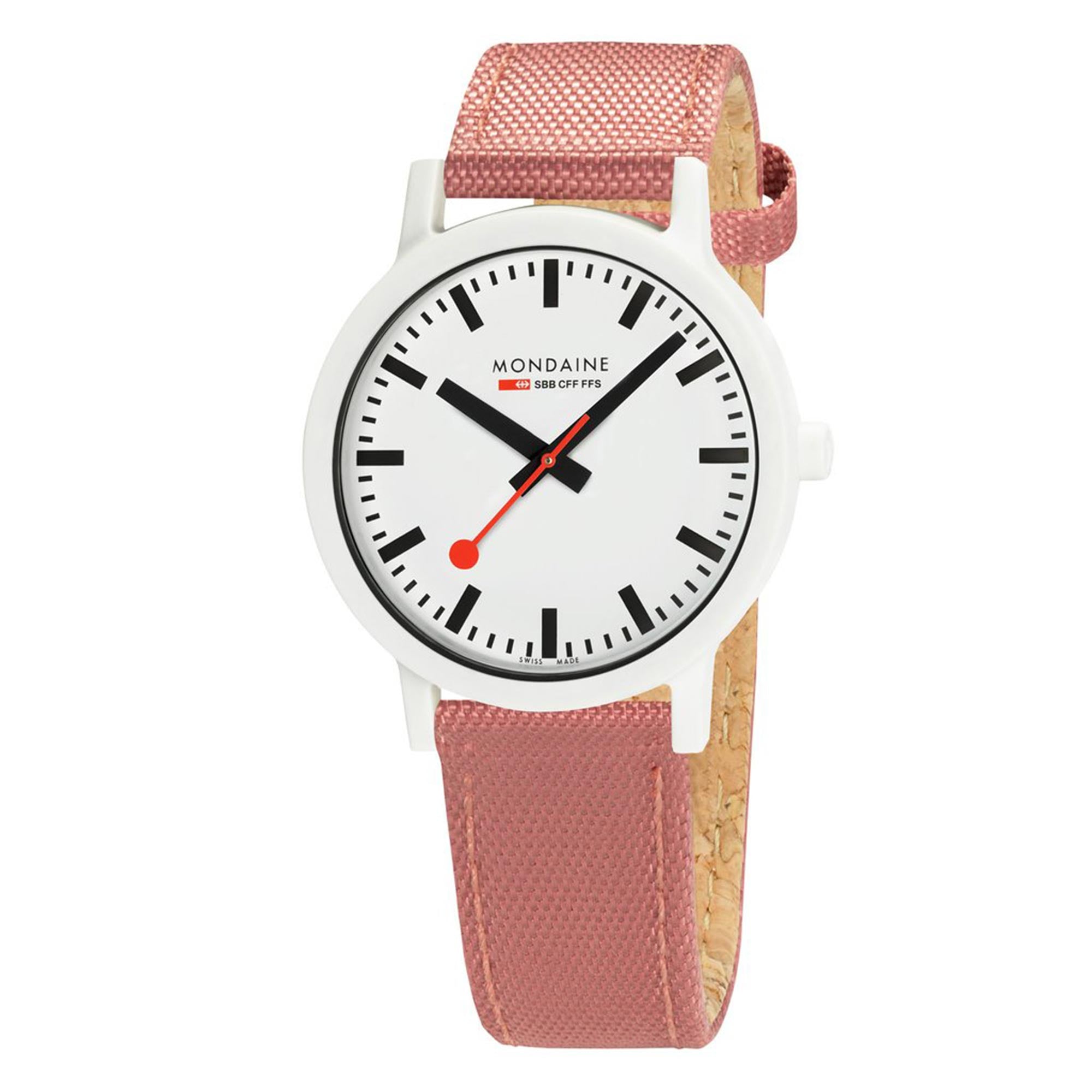Mondaine Essence Sustainable Quartz White Dial Textile Watch MS1.41111.LP
