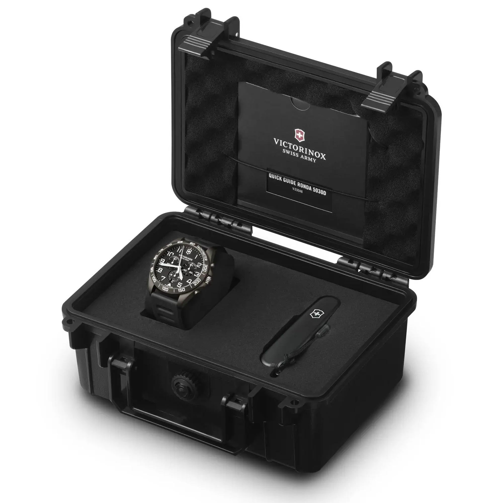 Victorinox Fieldforce 42mm Chronograph Schwarzes Zifferblatt Gummi Herren Quartz Uhr 241926.1
