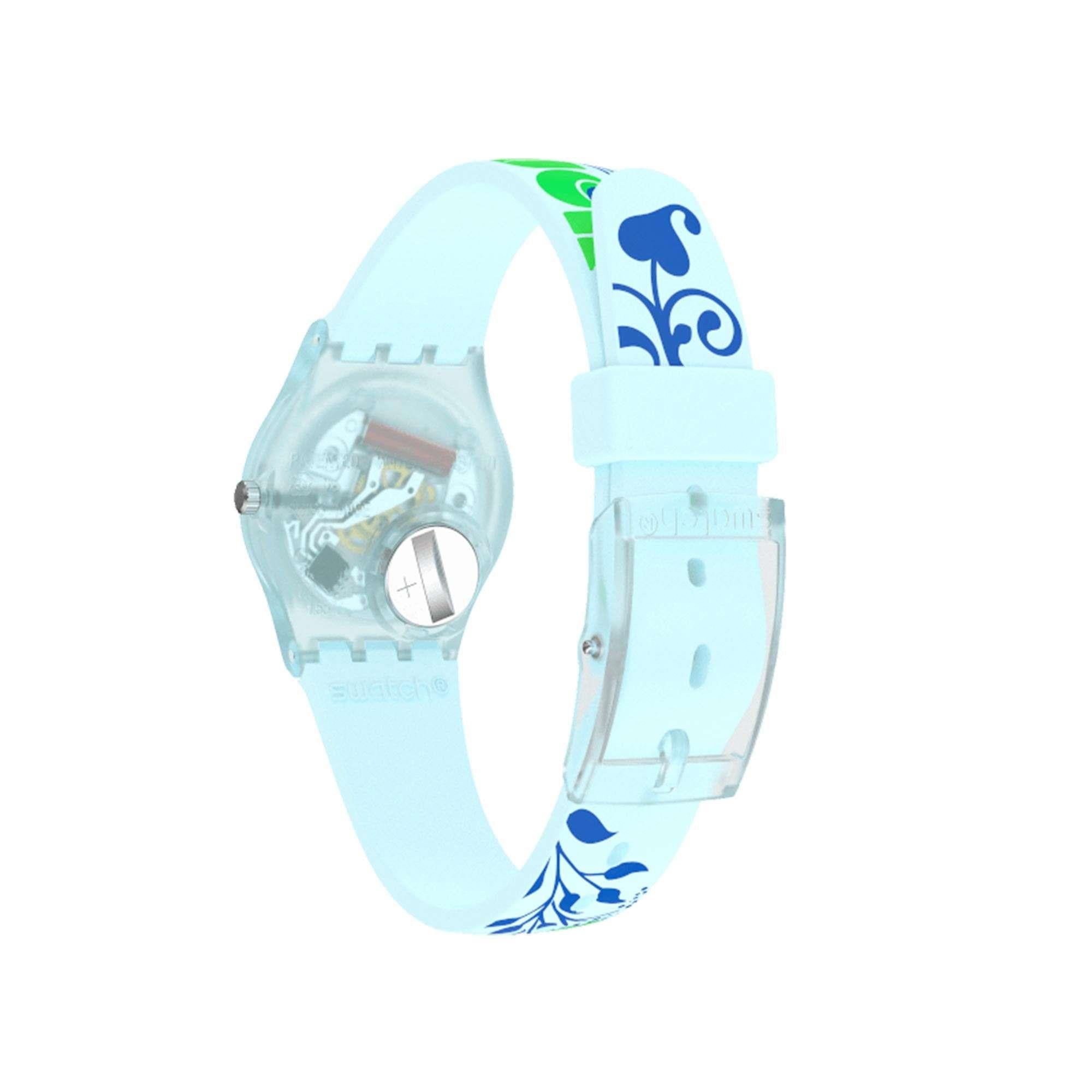 Swatch Original Gent Quarz Blaues Zifferblatt Blaues Silikonarmband LN157