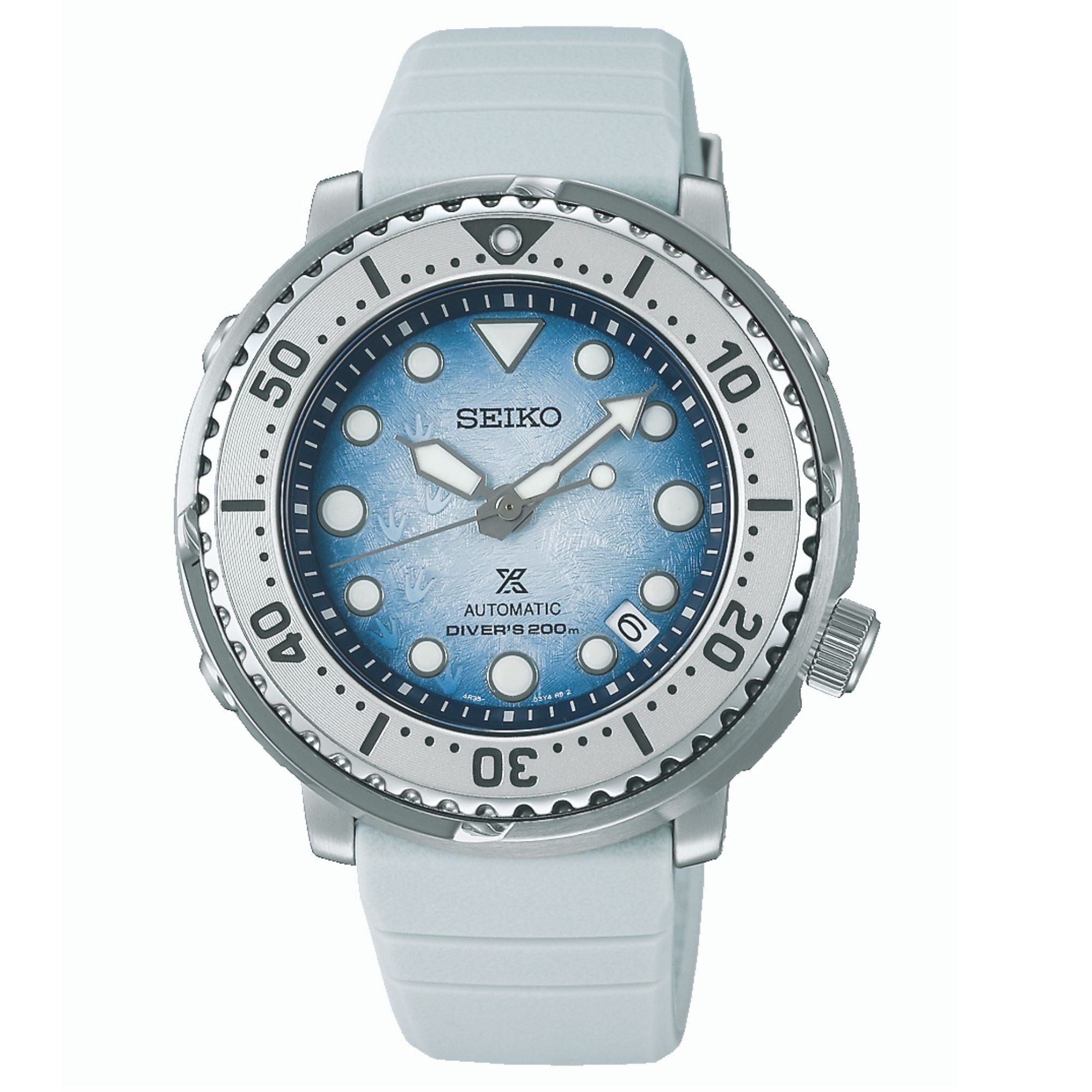 Seiko Prospex Antarctica Tuna Save the Ocean Automatik Blaues Zifferblatt Silikonarmband Herrenarmbanduhr SRPG59K1