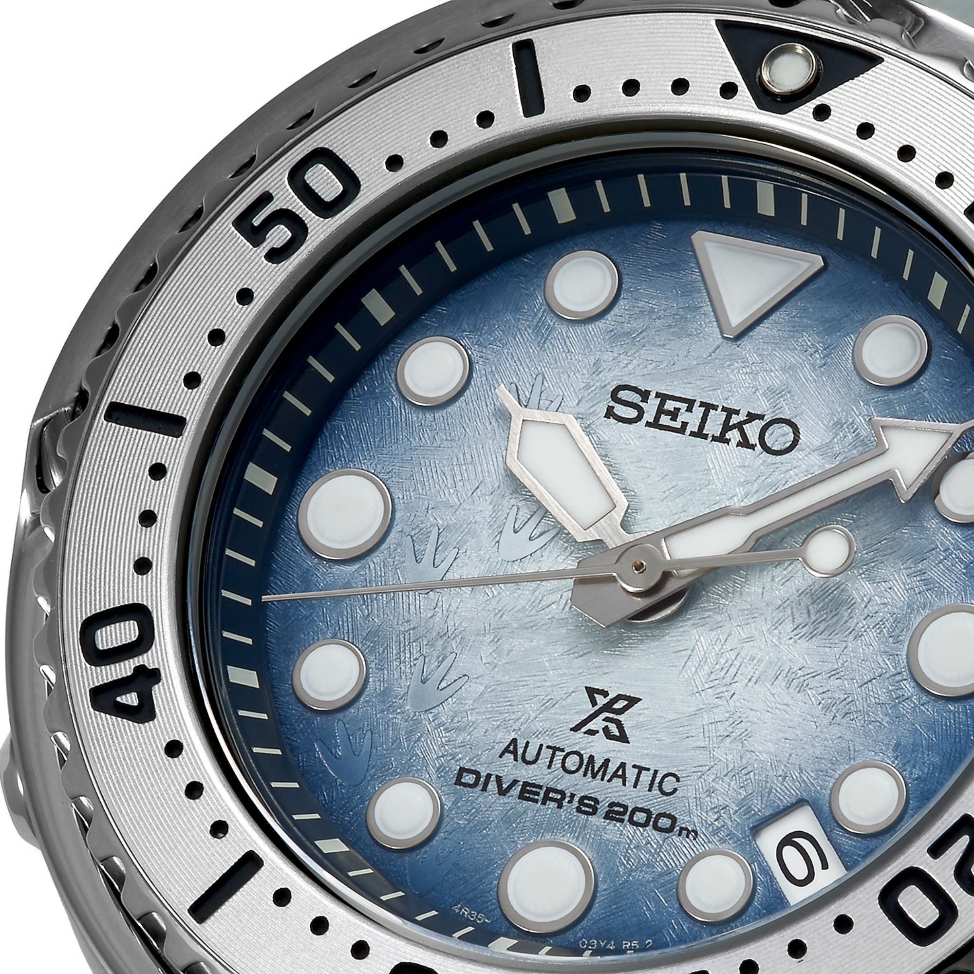 Seiko Prospex Antarctica Tuna Save the Ocean Automatik Blaues Zifferblatt Silikonarmband Herrenarmbanduhr SRPG59K1