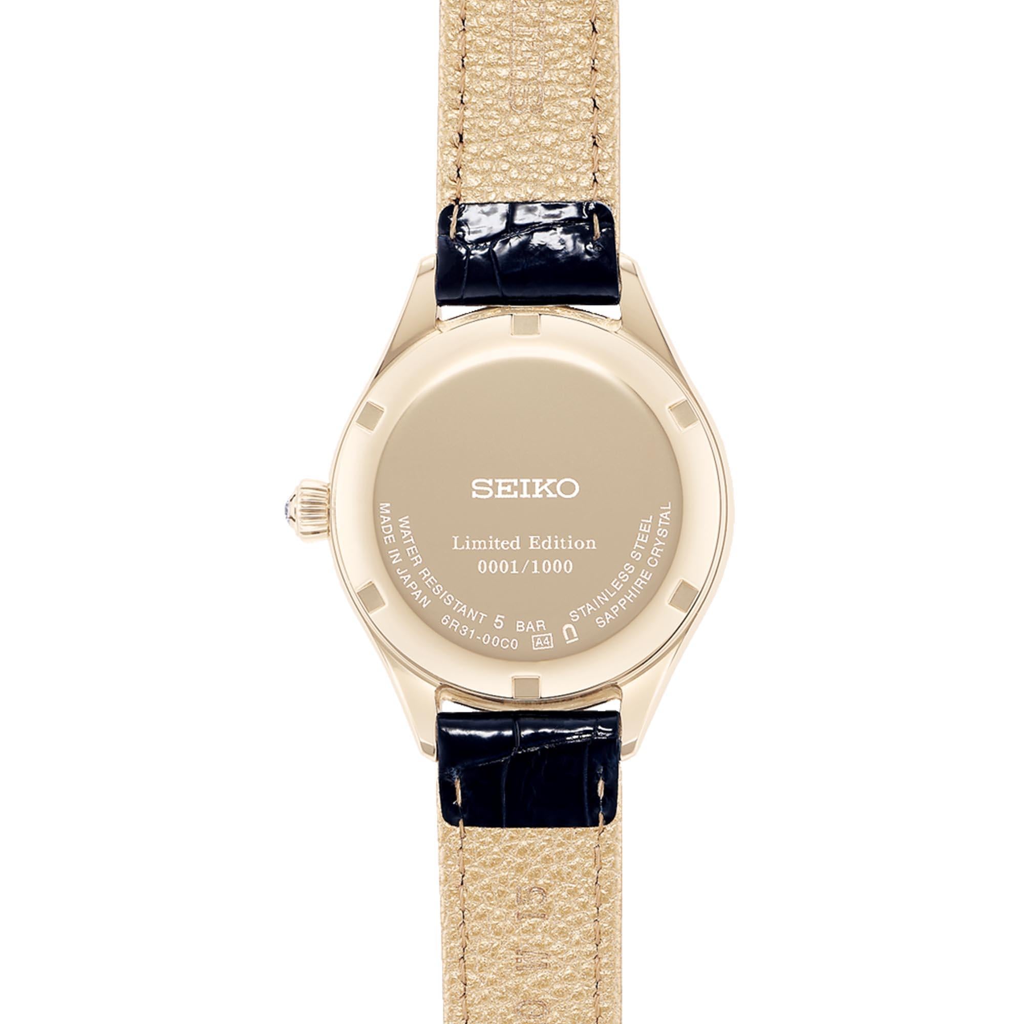 Seiko Presage 'Eternal' Limitierte Auflage Automatik Blaues Zifferblatt und Lederarmband Damen Uhr SPB236J1