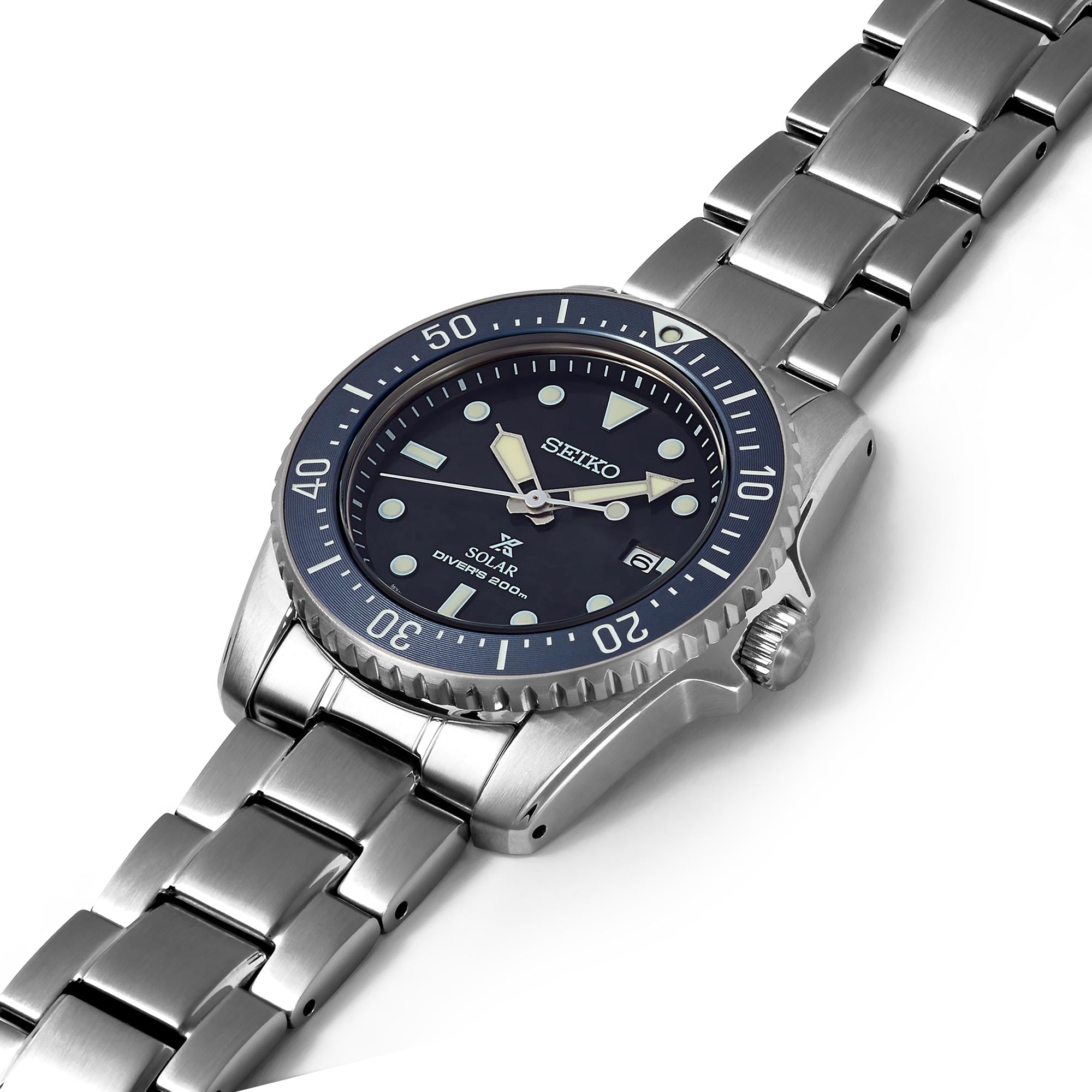 Seiko Prospex Solar Schwarzes Zifferblatt Edelstahlarmband Herren Uhr SNE569P1