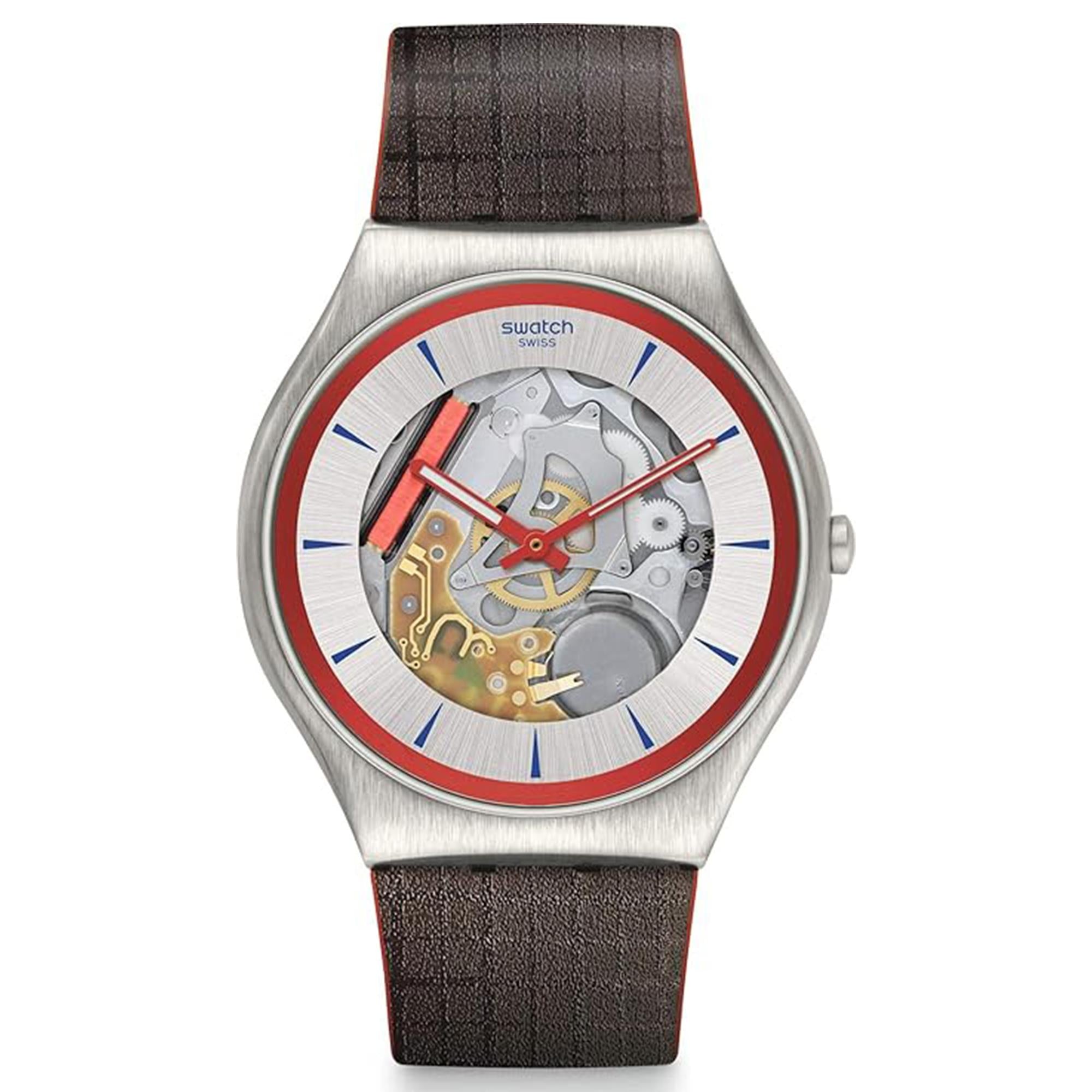 Swatch James Bond Limited Edition Q Keine Zeit zu Sterben Silber Zifferblatt Uhr mit Stempelset SS07Z100