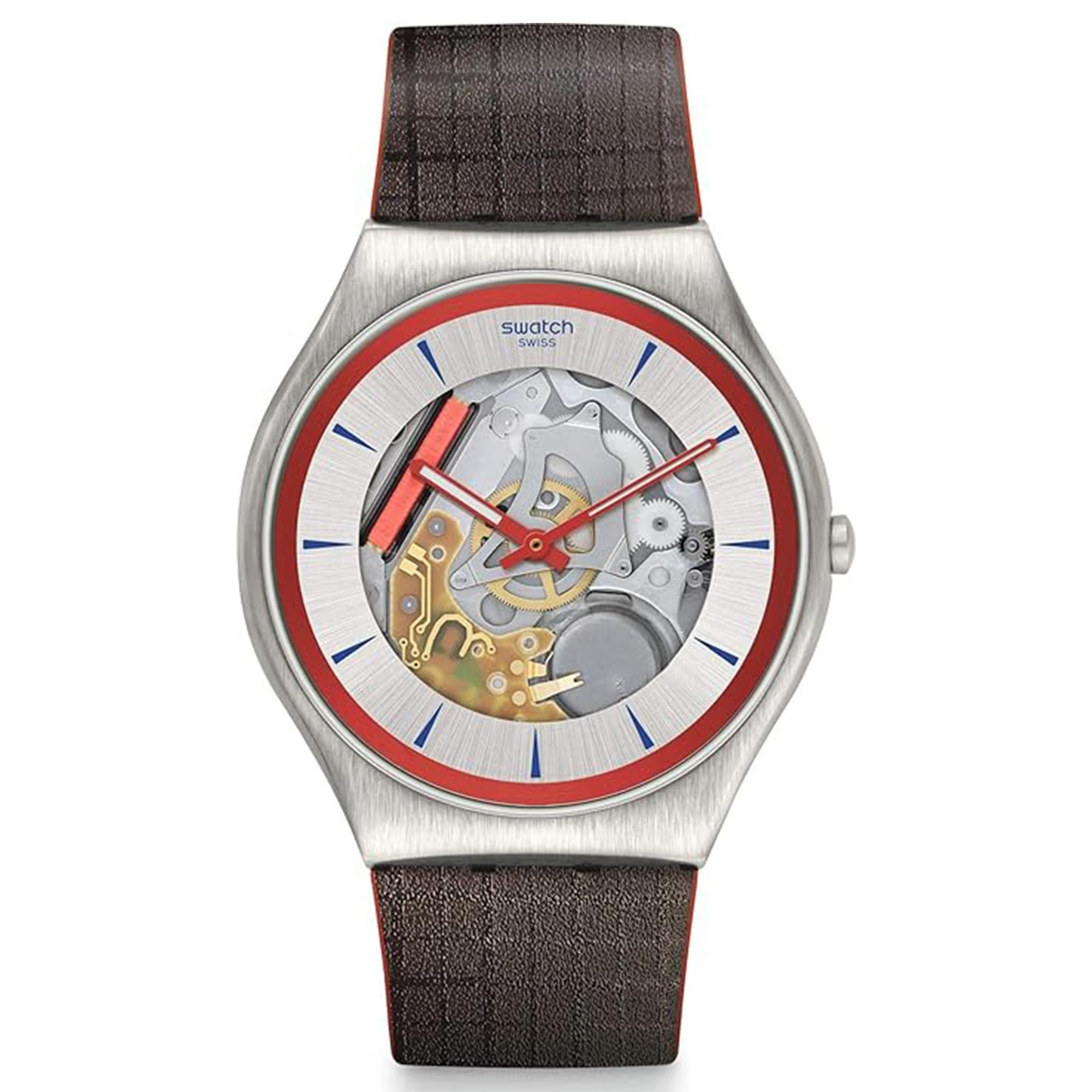Swatch James Bond Limited Edition Q Keine Zeit zu Sterben Silber Zifferblatt Uhr mit Stempelset SS07Z100