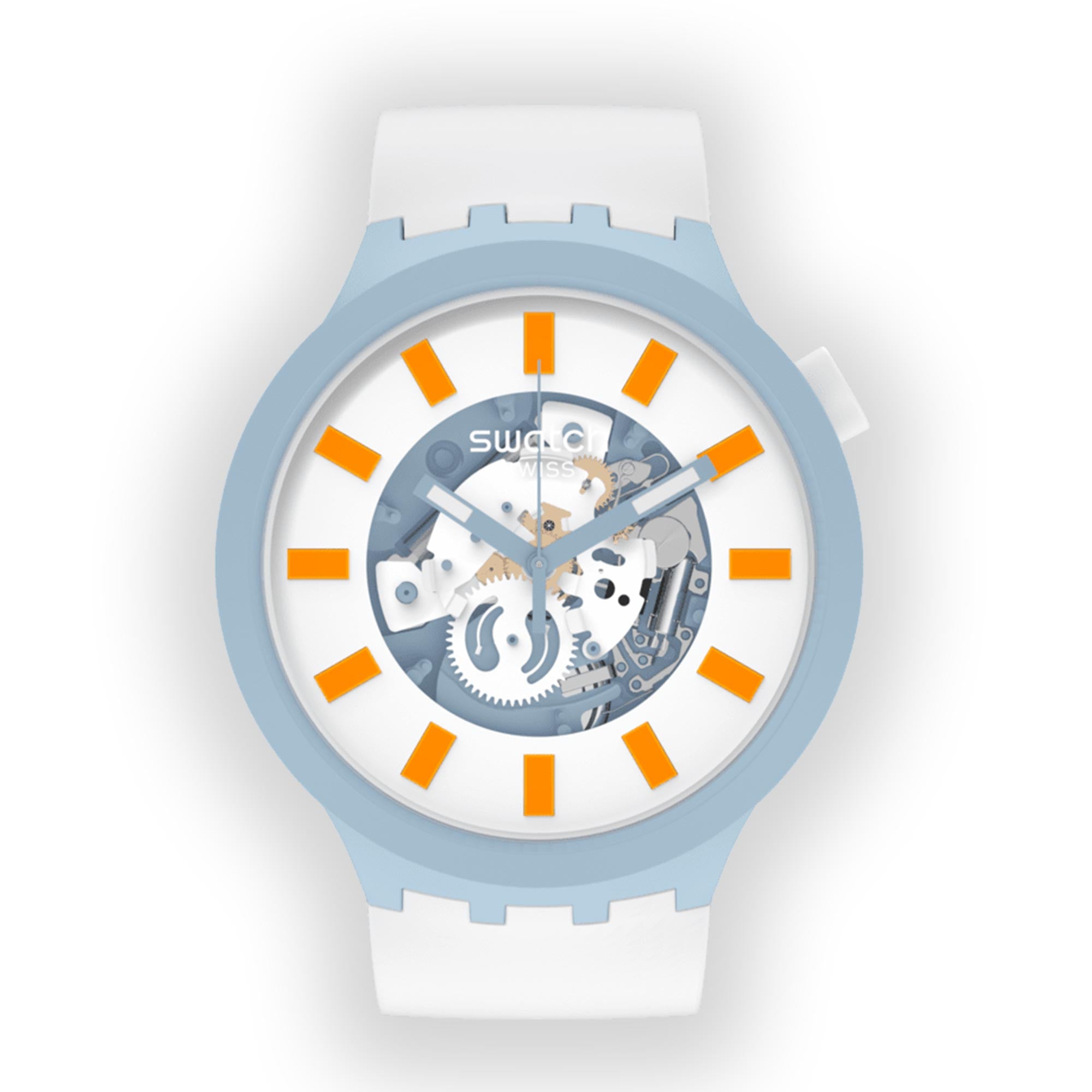 Blite Quarz Uhr mit weißem Zifferblatt und Silikonarmband SB03N101