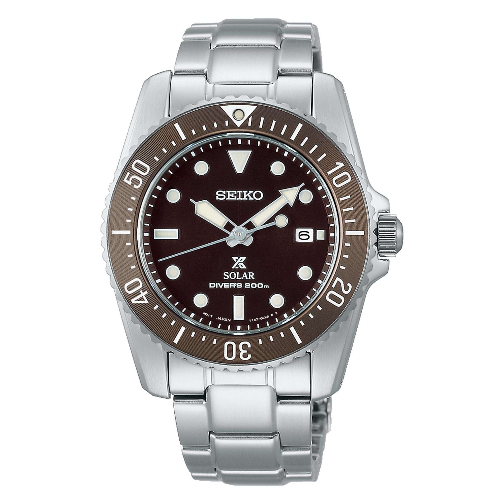 Seiko Prospex Solar Schwarzes Zifferblatt Edelstahlarmband Herren Uhr SNE571P1