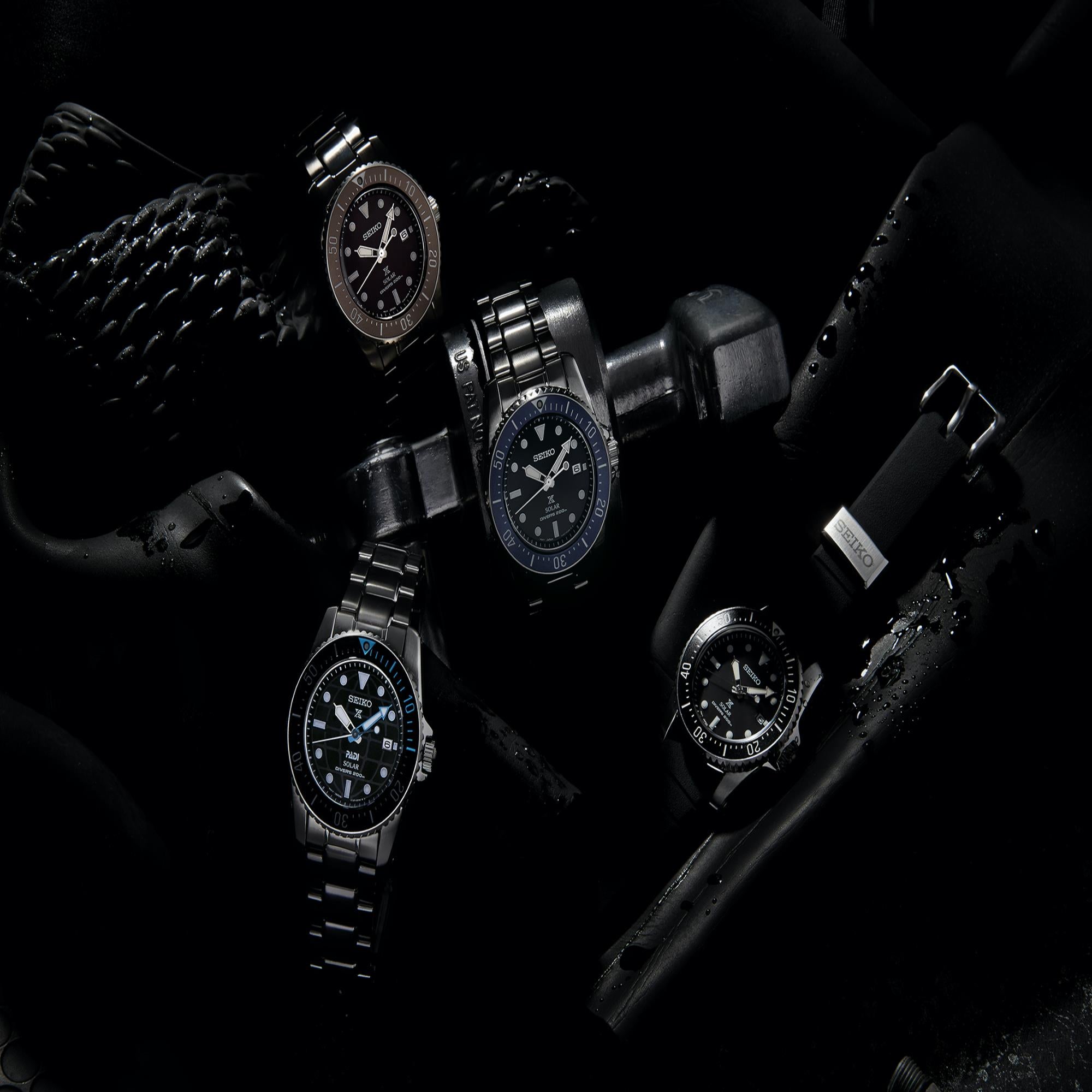 Seiko Prospex PADI Solar Blaues Zifferblatt Edelstahlarmband Herren Uhr SNE575P1