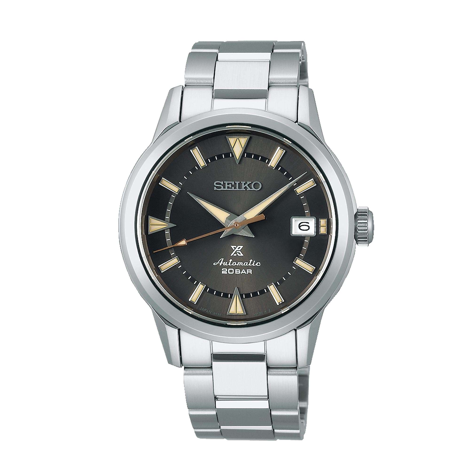 Seiko Prospex 1959 Alpinist Automatik Schwarzes Zifferblatt Edelstahl Armband Herren Uhr SPB243J1