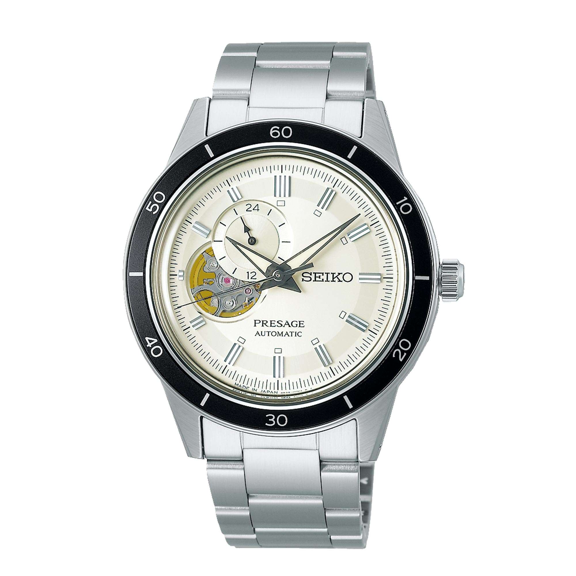 Seiko Presage Style 60's Automatik Silbernes Zifferblatt Edelstahlarmband Herren Uhr SSA423J1