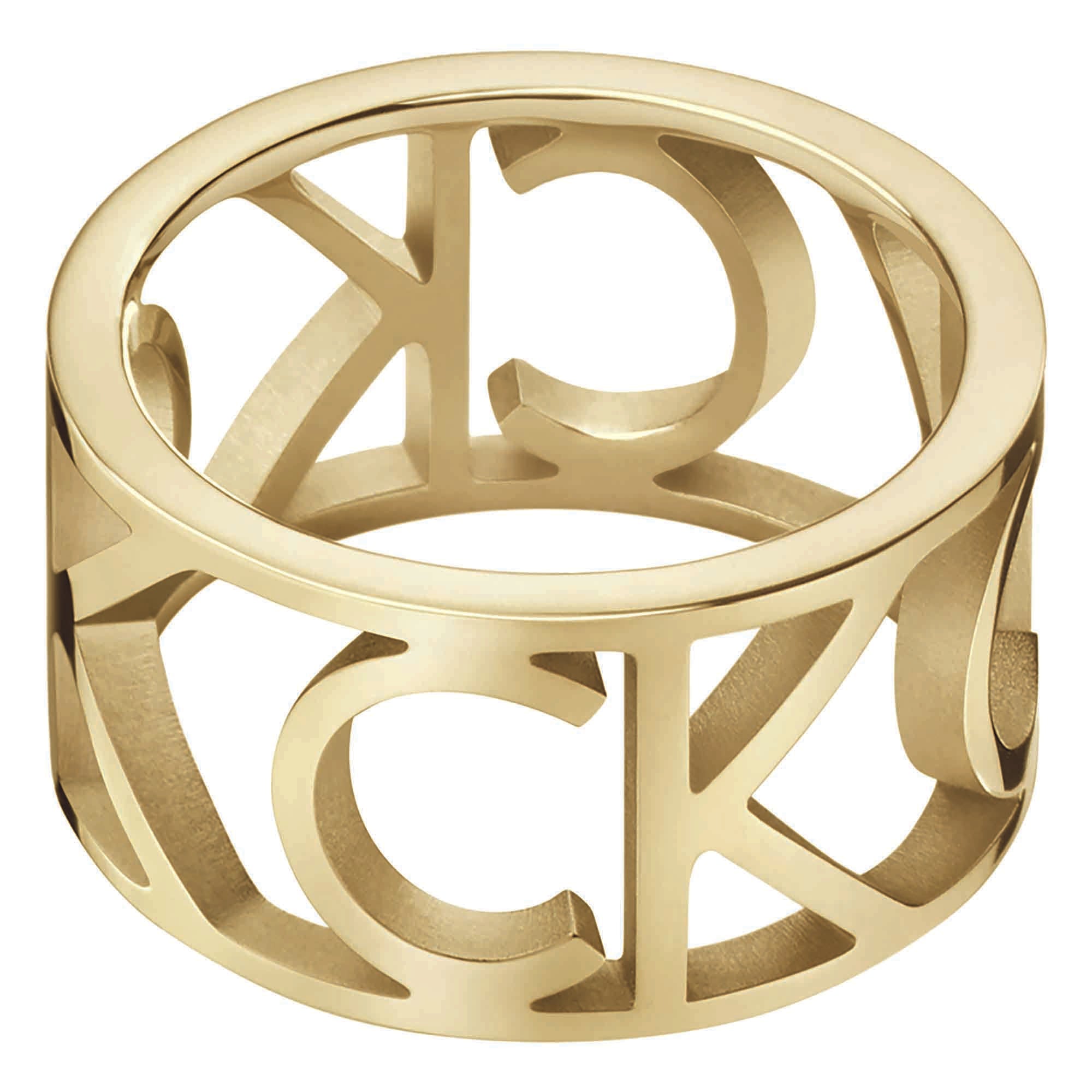 Calvin Klein Mania Gold Plated PVD Stainless Steel Ring Ladies Jewellery KJCSJR100107