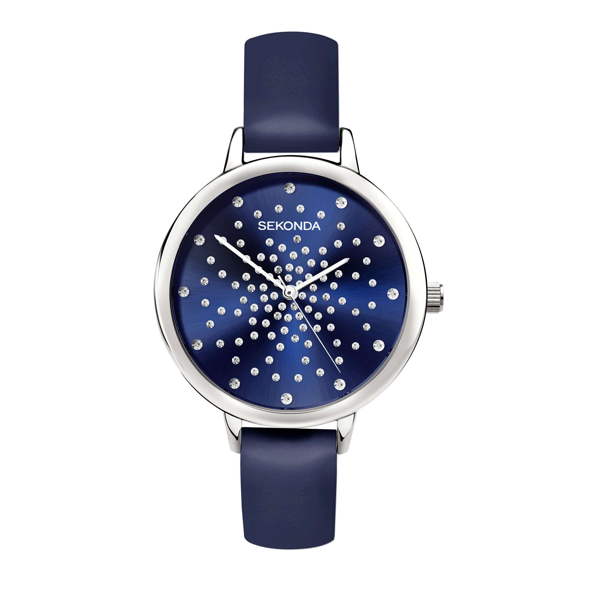 Sekonda Editions Quartz Blaues Zifferblatt Blaues Lederarmband Damenarmbanduhr 2944