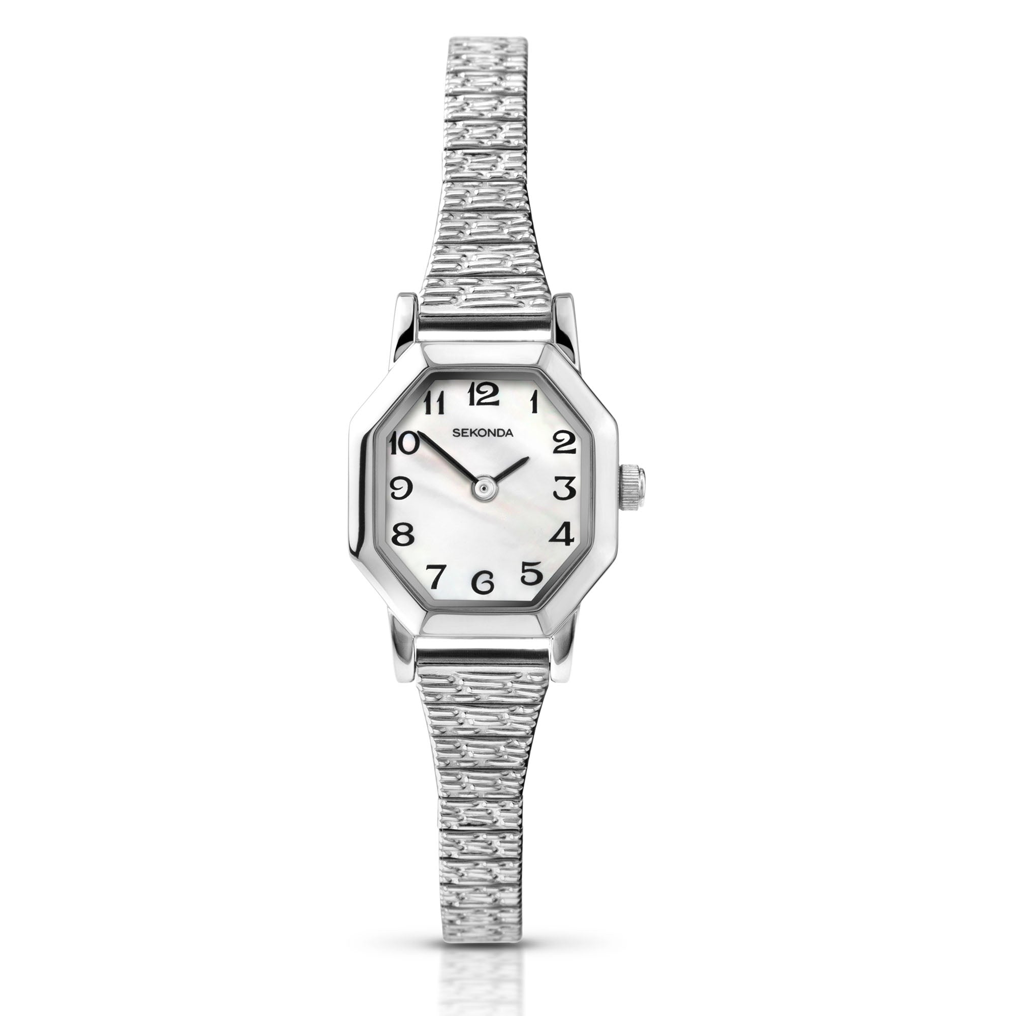 Sekonda Quartz Mother of Pearl Dial Expander Stainless Steel Bracelet Ladies Watch 4623
