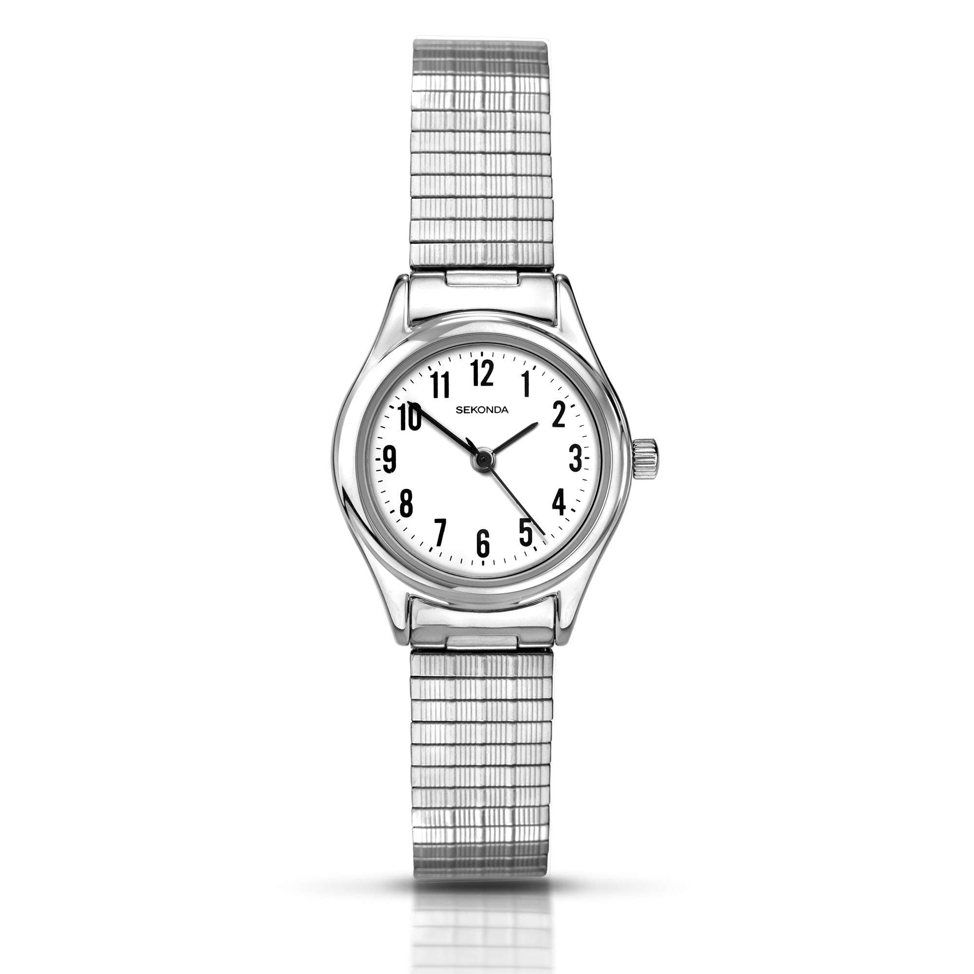 Sekonda Classic Quartz White Dial Silver Expander Stainless Steel Bracelet Ladies Watch 4601.00