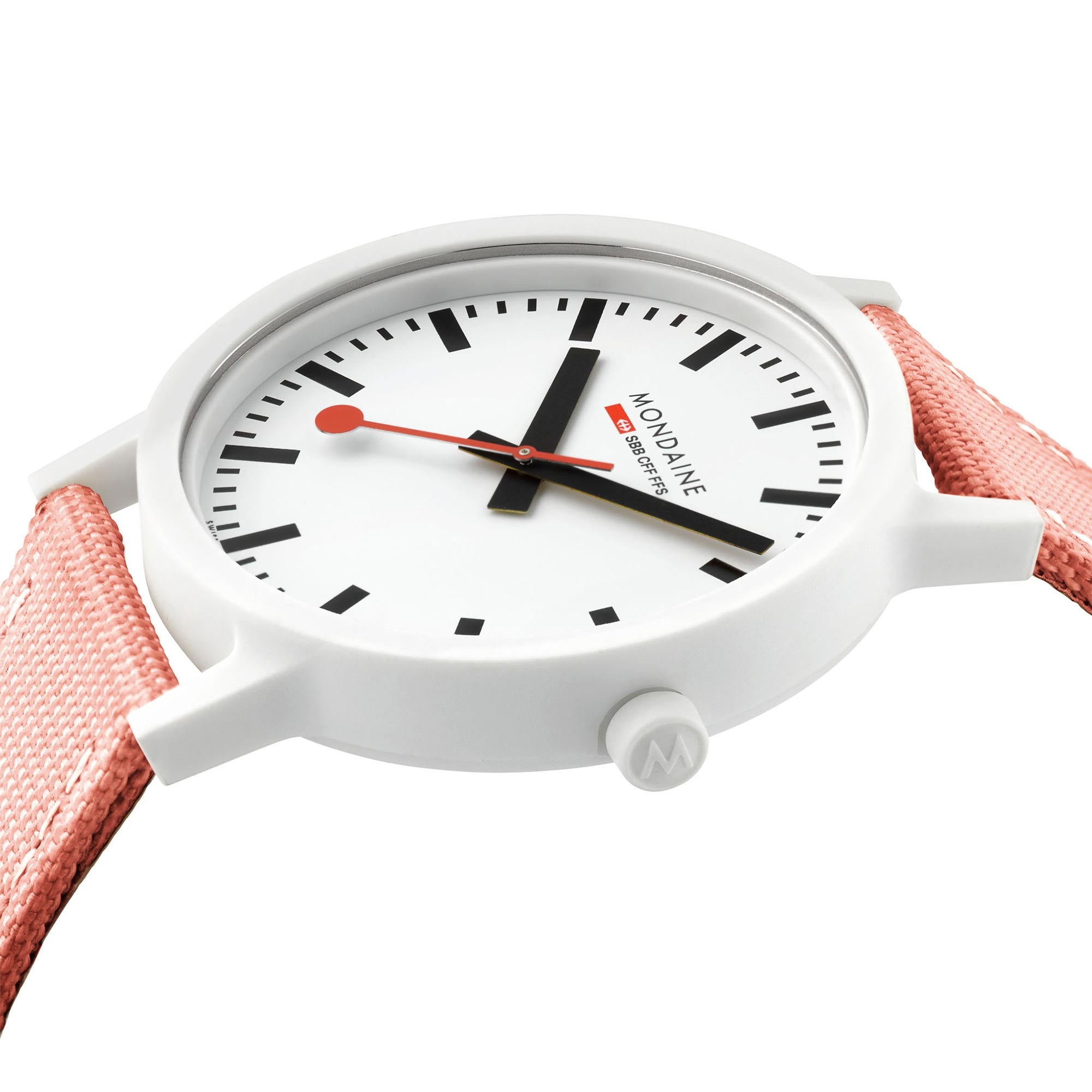 Mondaine Essence Sustainable Ladies Watch Quartz Movement White Dial Textile Strap MS1.32111.LP
