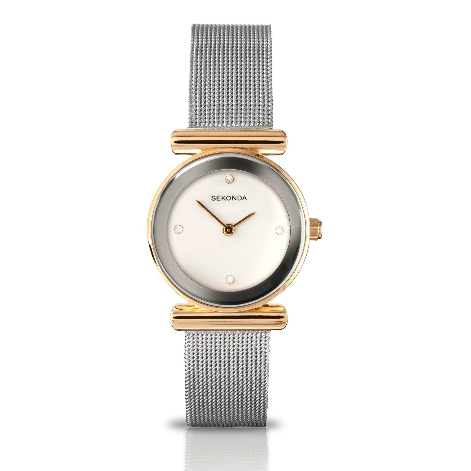 Sekonda Quarz Damenarmbanduhr mit Zifferblatt aus Perlmutt und Mailänder Armband 4887.00