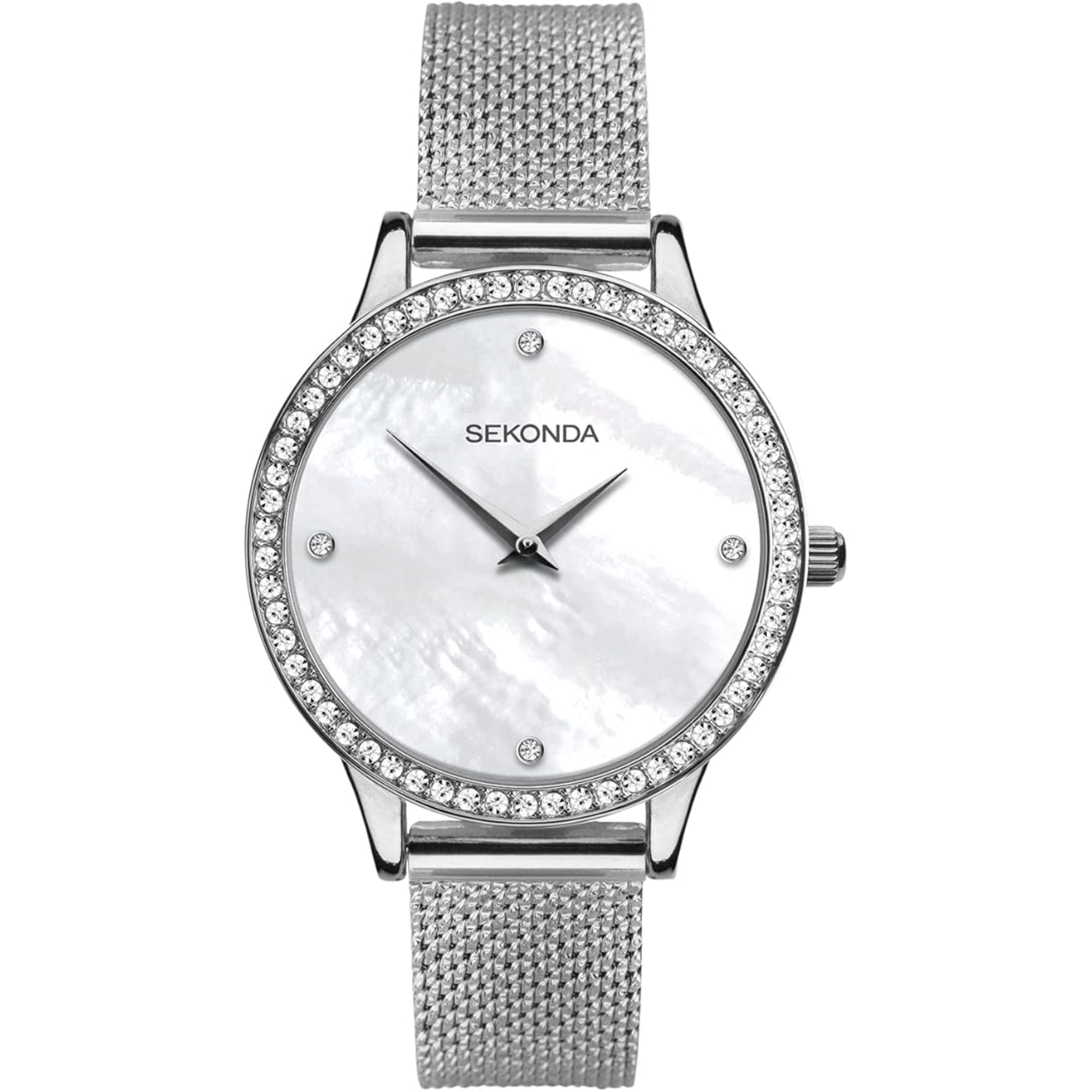 Sekonda Fashion Quarz Weiß Zifferblatt Milanese Armband Uhr 40035