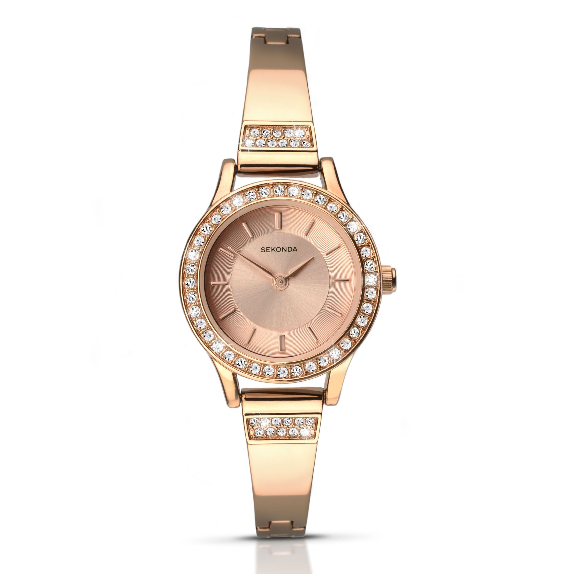 Sekonda Dress Quartz Roségold Zifferblatt Roségold PVD Edelstahlarmband Damenarmbanduhr 2203