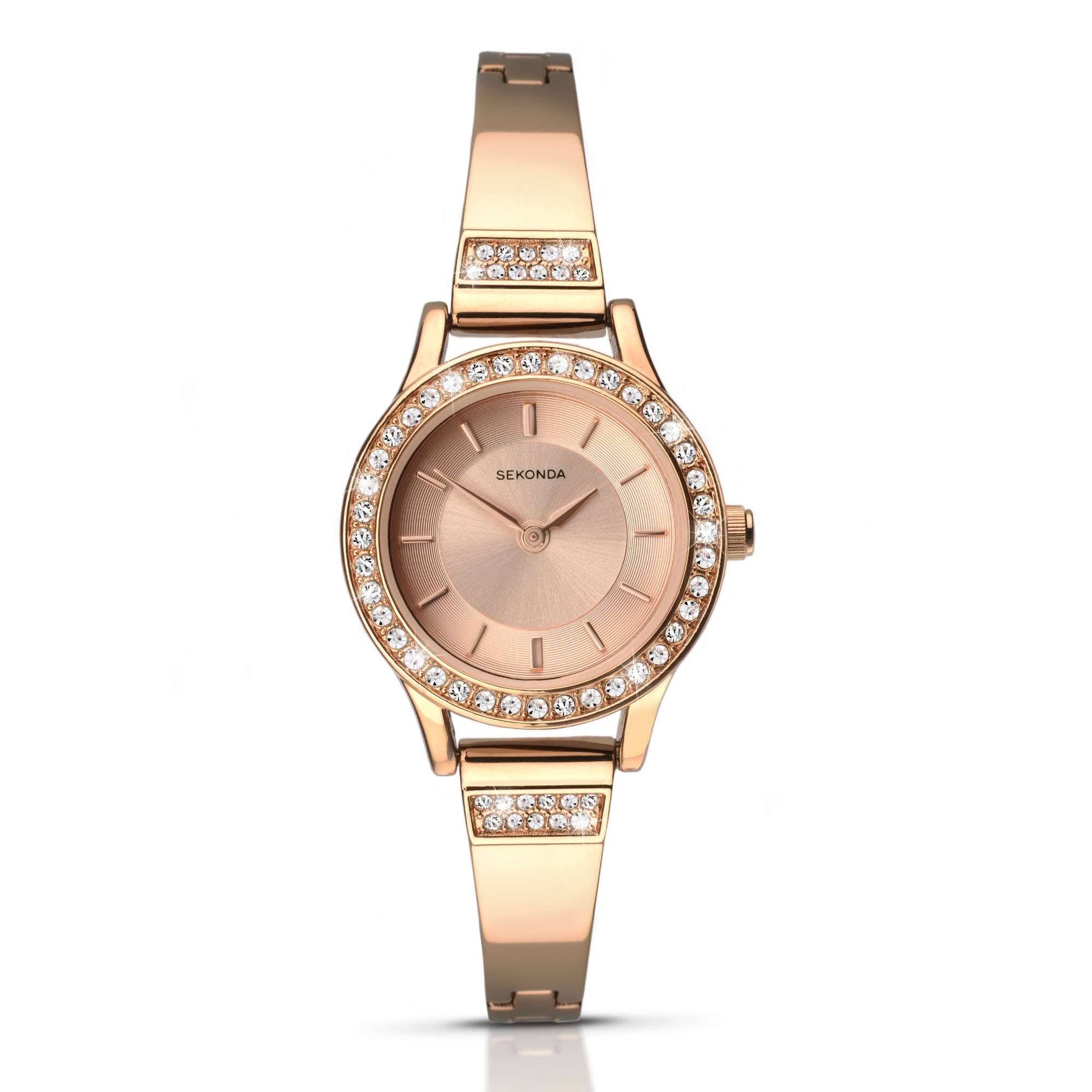 Sekonda Dress Quartz Roségold Zifferblatt Roségold PVD Edelstahlarmband Damenarmbanduhr 2203