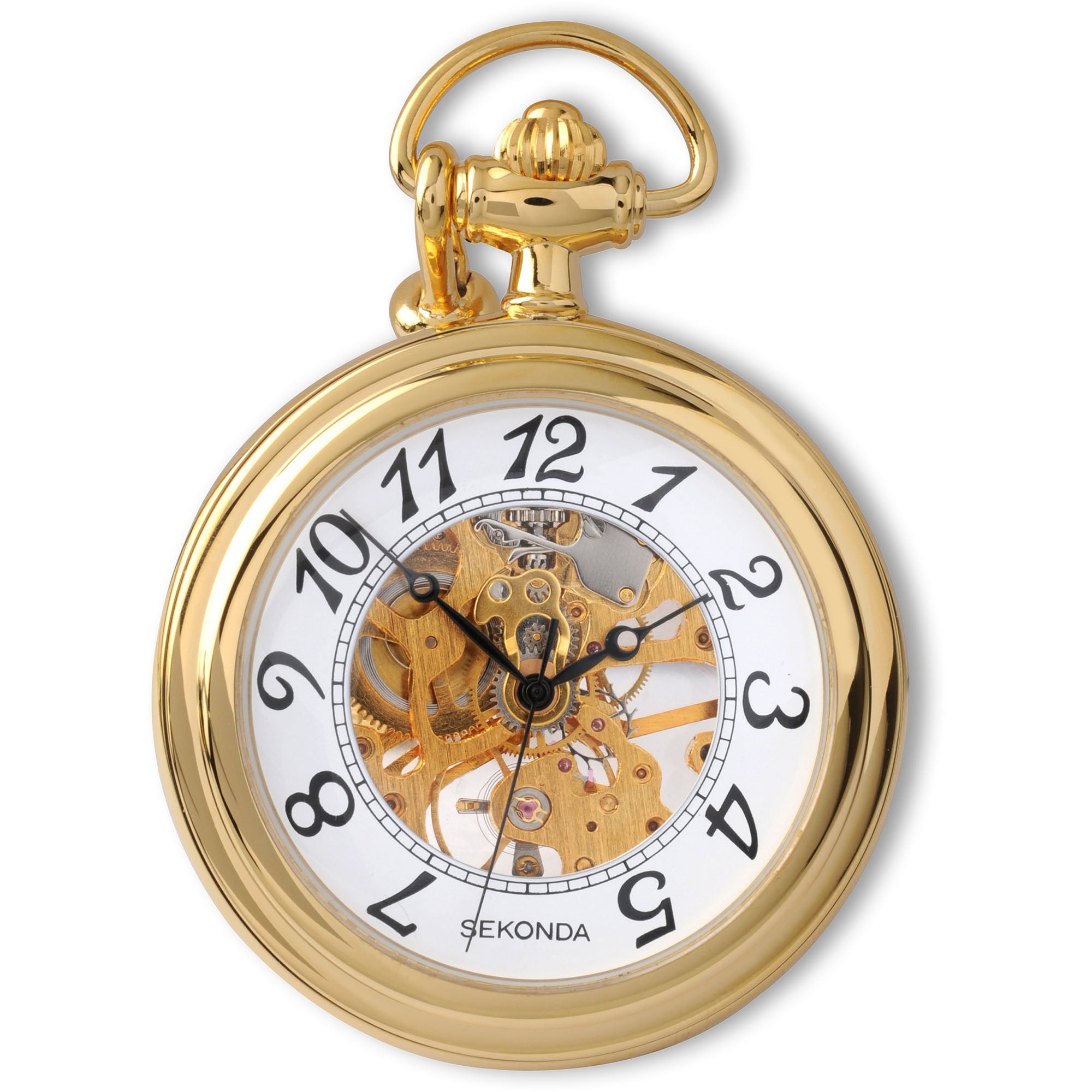 Sekonda Quartz Weißes Zifferblatt Gold PVD Herren Taschenuhr 1110