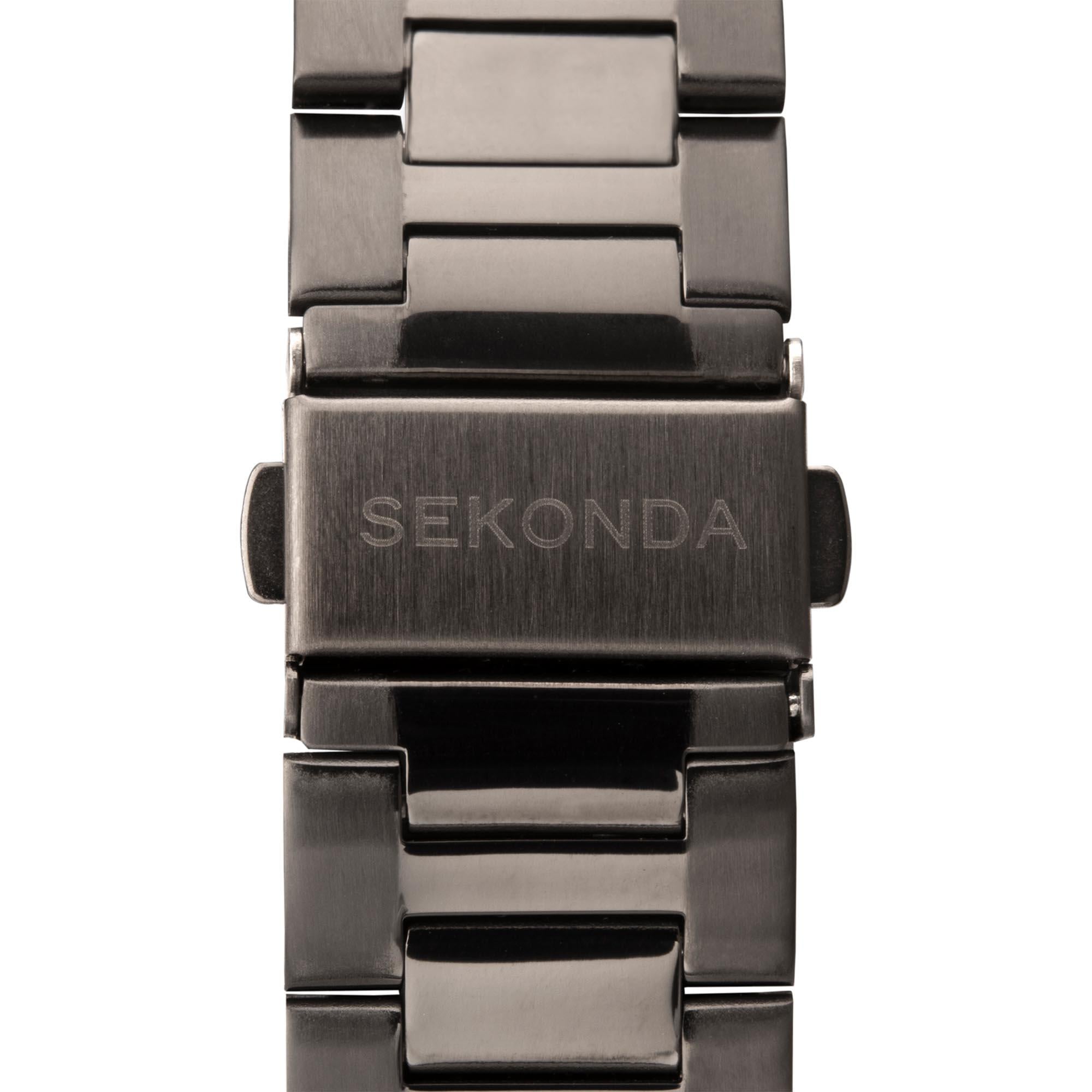 Sekonda Sports Quarz Graues Zifferblatt Graues Edelstahl Armband Herren Uhr 1984